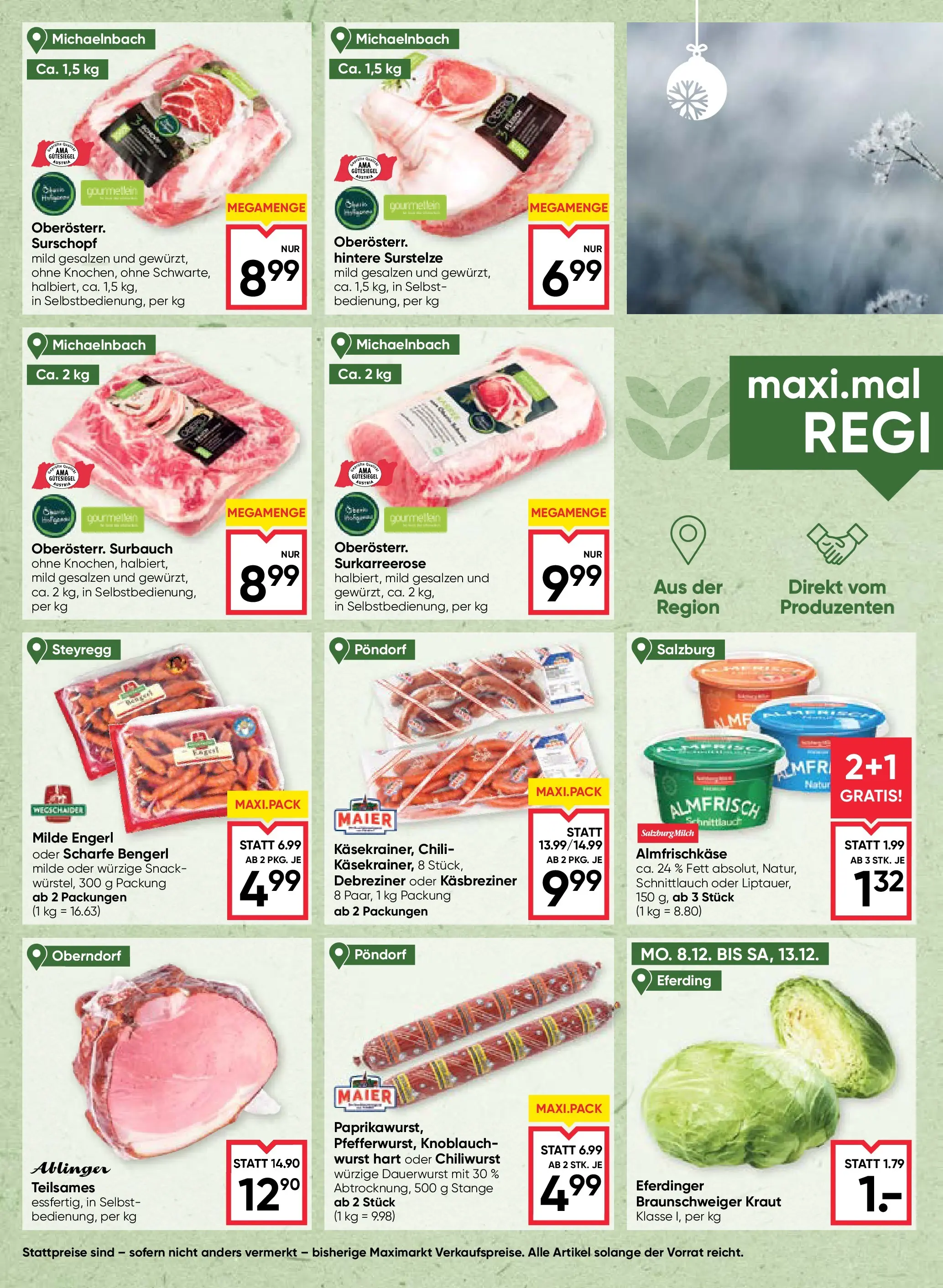 Maximarkt Ried von 11.12.2025 - Aktuelle Angebote | Seite: 4 | Produkte: Wurst, Knoblauch, Chili, Kraut