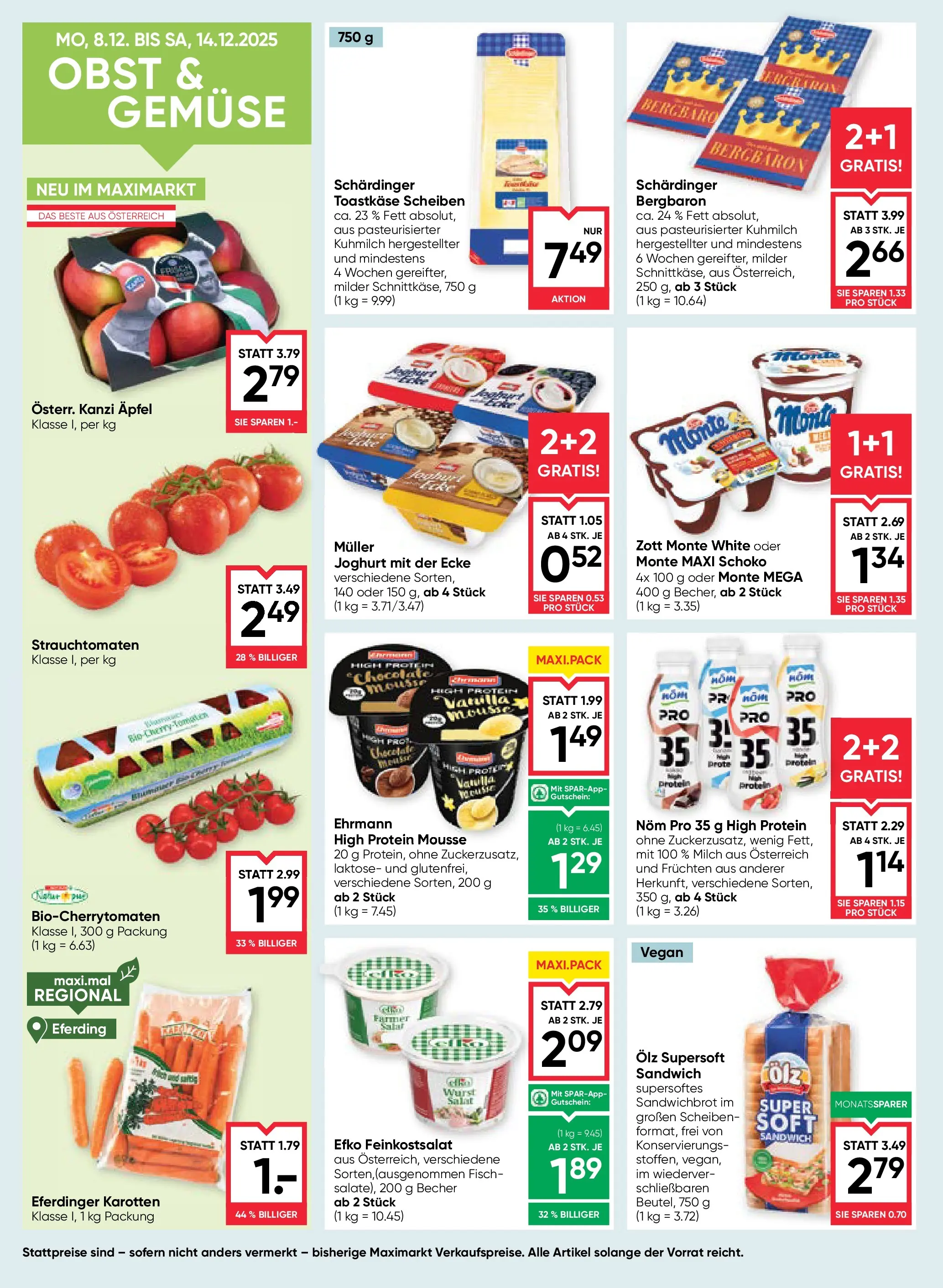 Maximarkt Ried von 11.12.2025 - Aktuelle Angebote | Seite: 10 | Produkte: Gemüse, Joghurt, Äpfel, Fisch