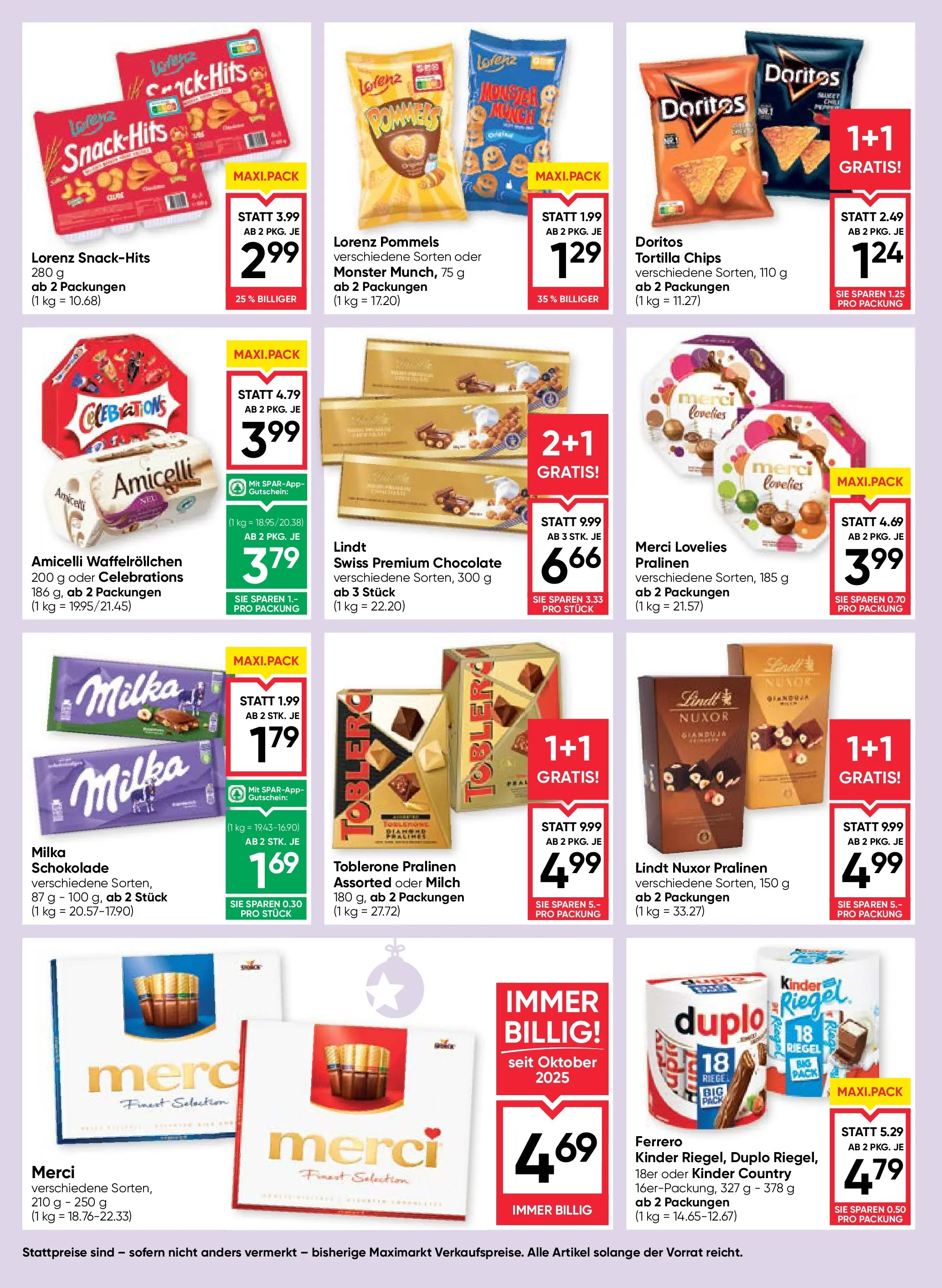 Maximarkt Ried von 11.12.2025 - Aktuelle Angebote | Seite: 12 | Produkte: Chips, Milch, Schokolade