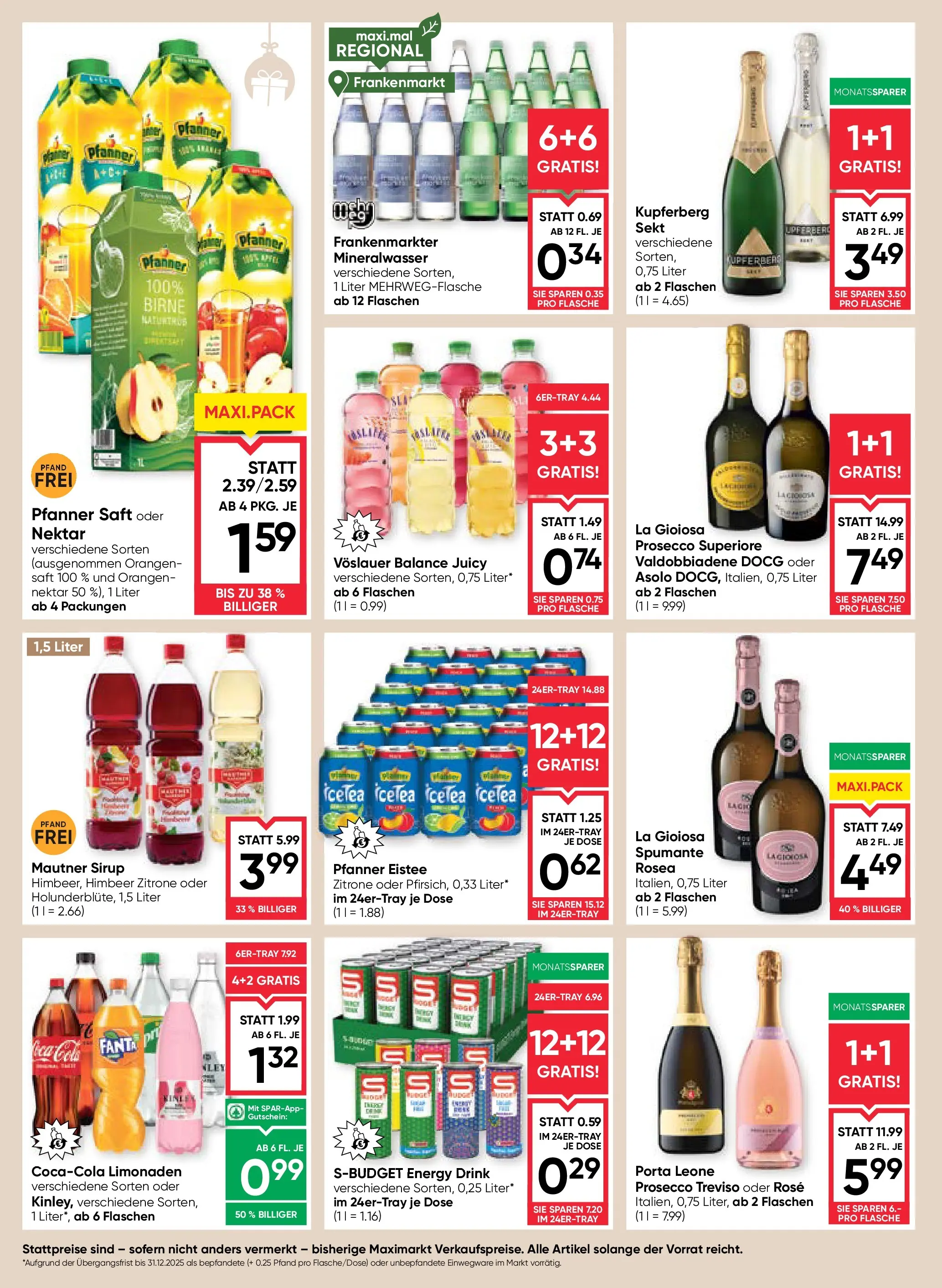Maximarkt Ried von 11.12.2025 - Aktuelle Angebote | Seite: 14 | Produkte: Zitrone, Birne, Saft, Orangen