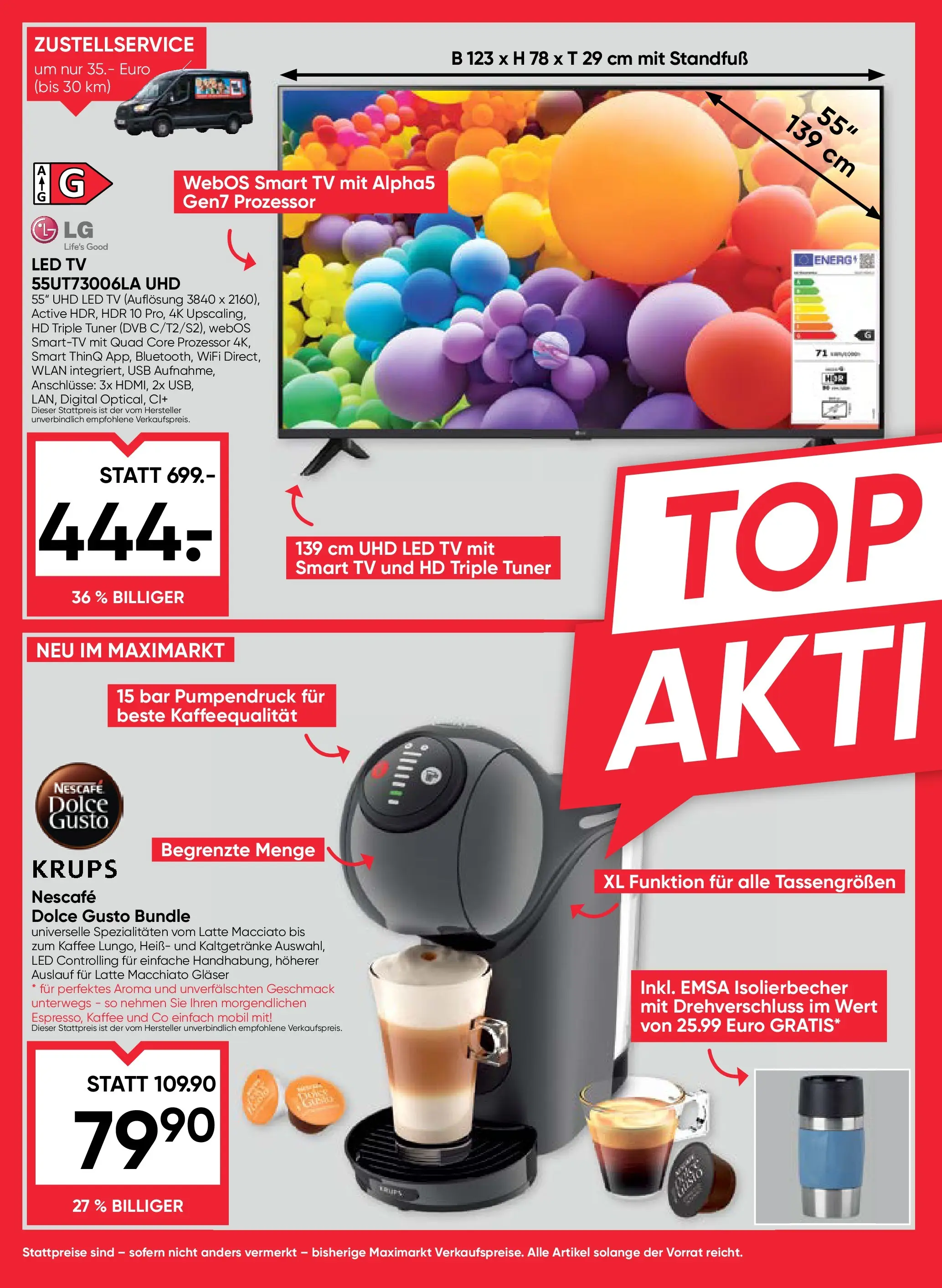 Maximarkt Ried von 11.12.2025 - Aktuelle Angebote | Seite: 32 | Produkte: TV, USB, Kaffee