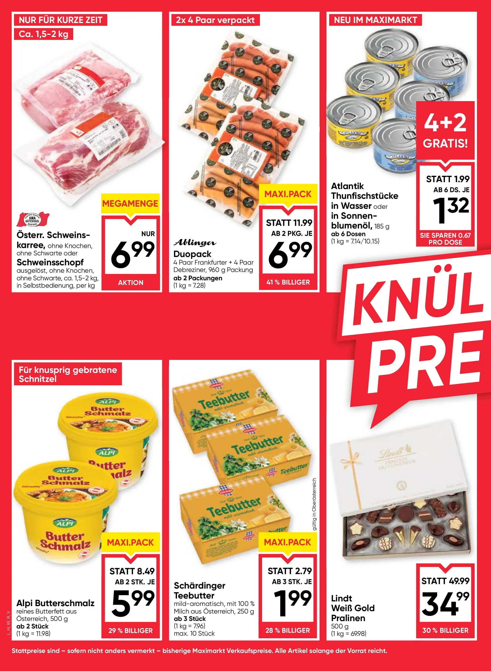 Maximarkt Ried von 11.12.2025 - Aktuelle Angebote | Seite: 2 | Produkte: Wasser, Dolce gusto kapszula, Milch, Butter