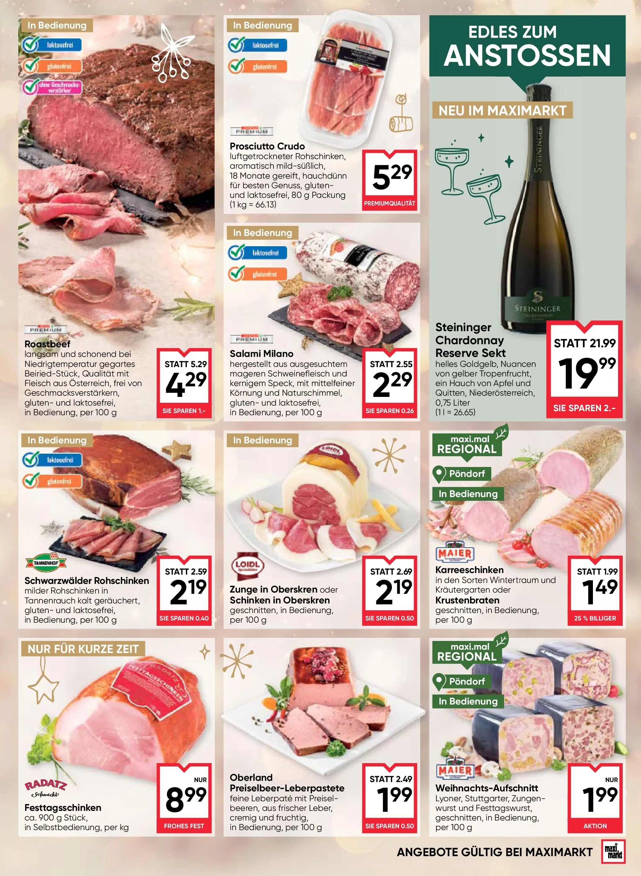 Maximarkt Weihnachtsspezialitäte von 11.12.2025 - Aktuelle Angebote | Seite: 5 | Produkte: Wurst, Cage de football, Salami, Schinken