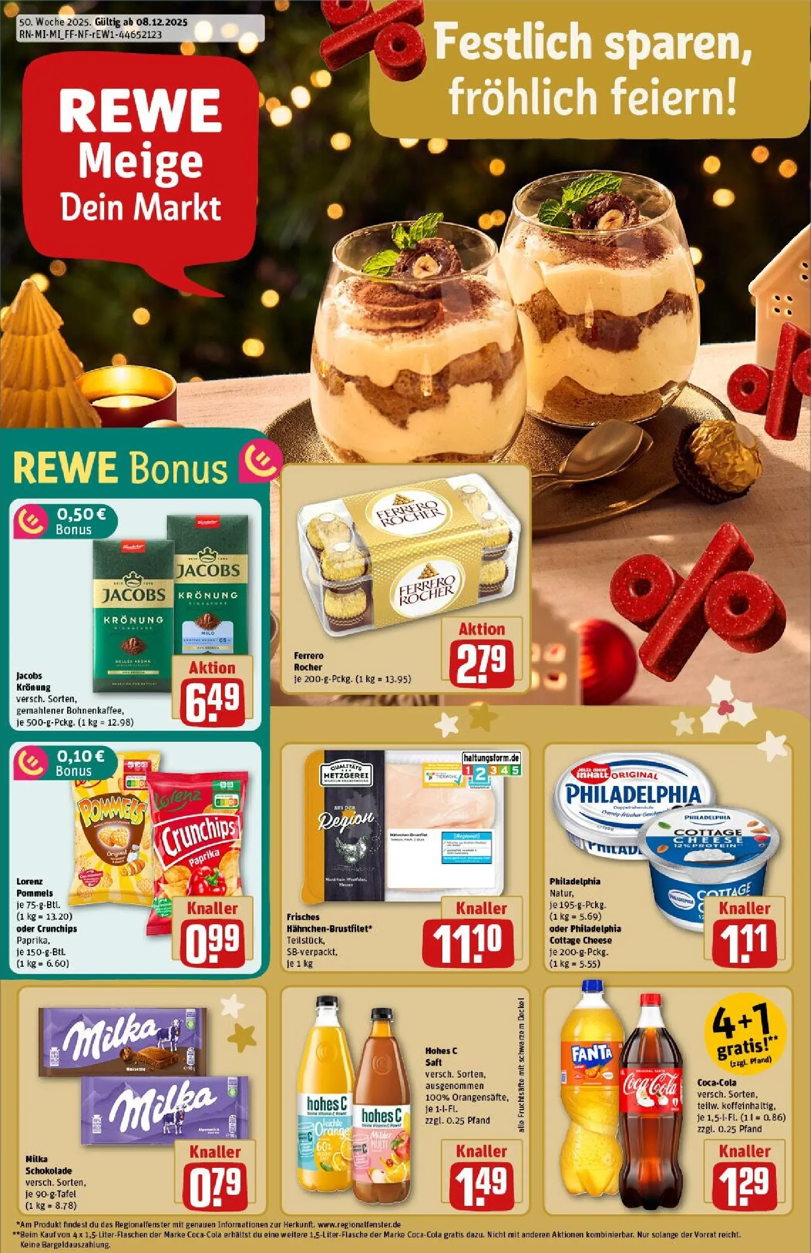 REWE Prospekt ab 07.12.2025 zum Blättern » Angebote | Seite: 1 | Produkte: Cola, Paprika, Saft, Chips