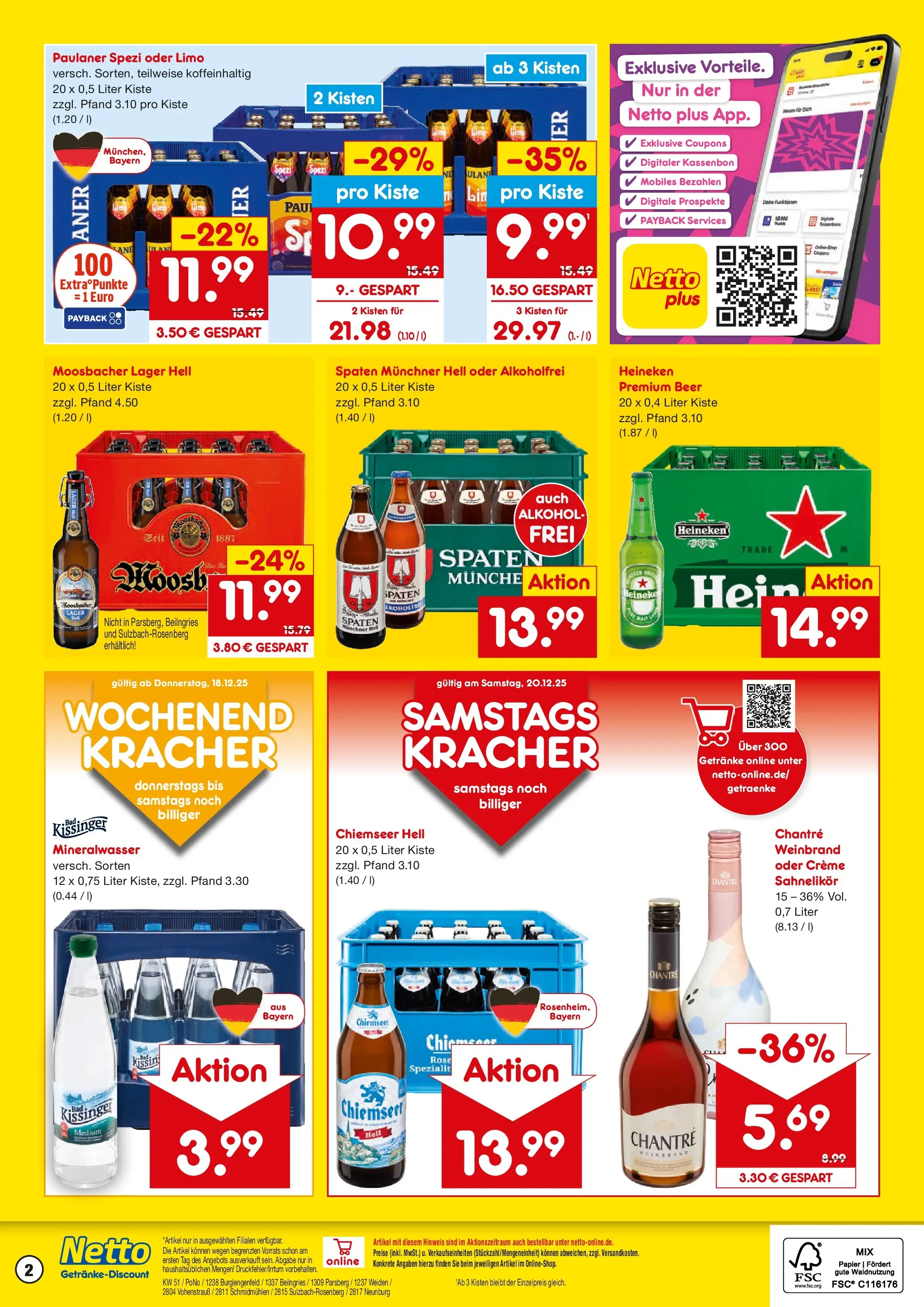 Netto Marken-Discount prospekt Beilngries	 (ab 15.12.2025) » Angebote | Seite: 2 | Produkte: Paulaner spezi, Creme, Chantré, Paulaner