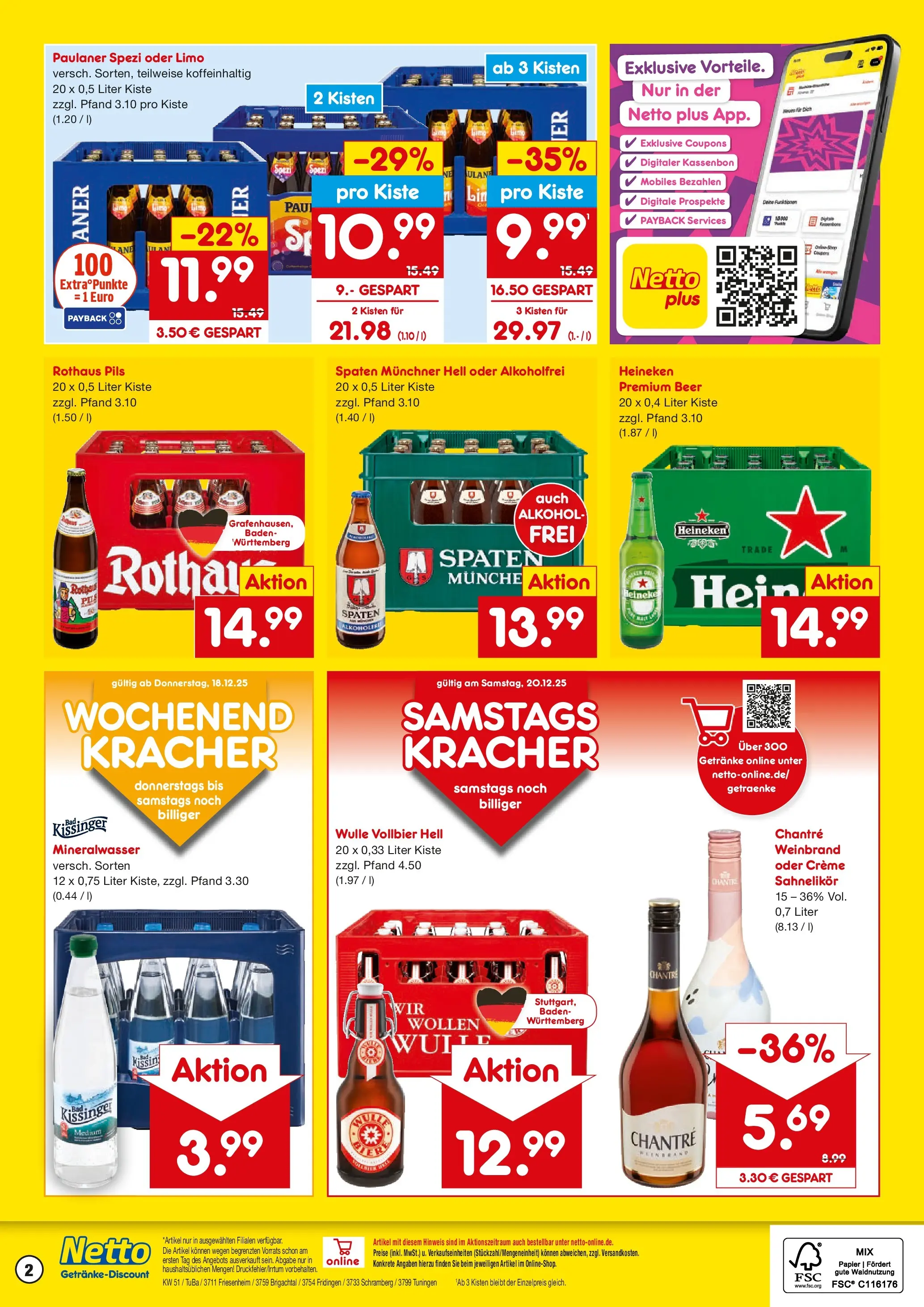 Netto Marken-Discount prospekt Fridingen	 (ab 15.12.2025) » Angebote | Seite: 2 | Produkte: Paulaner spezi, Pils, Chantré, Paulaner