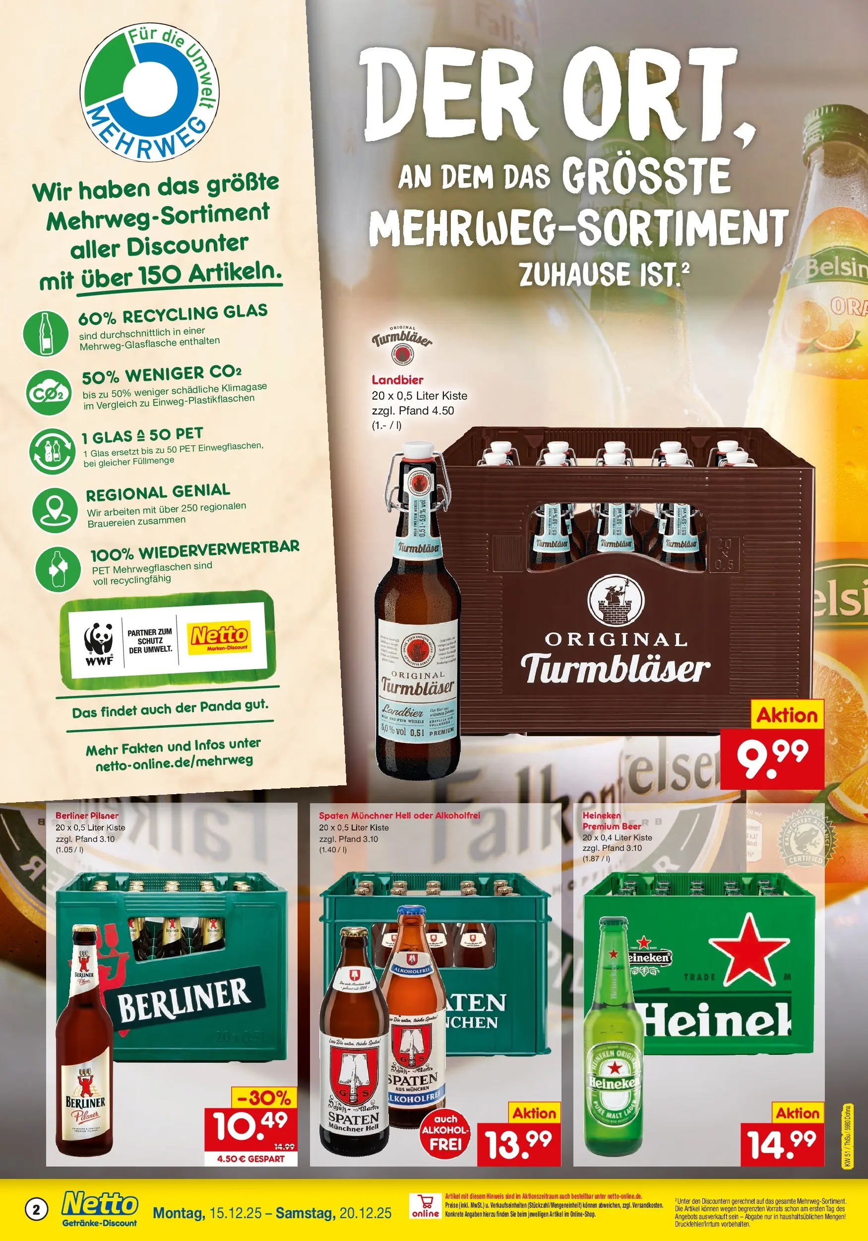 Netto Marken-Discount prospekt Dohna	 (ab 15.12.2025) » Angebote | Seite: 2 | Produkte: Berliner, Heineken, Berliner pilsner