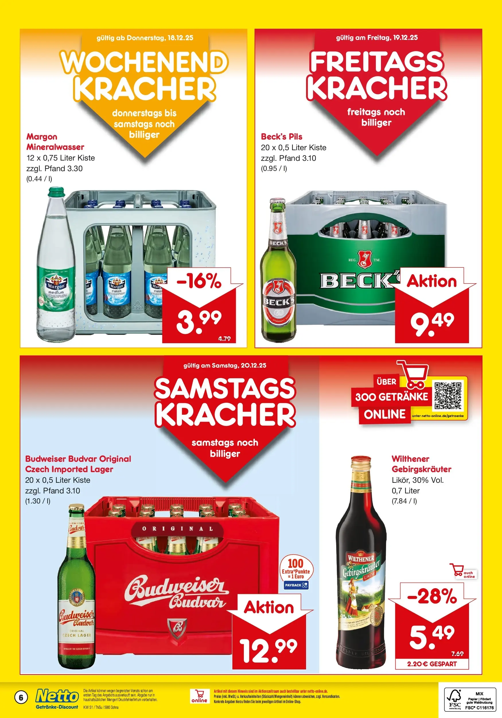 Netto Marken-Discount prospekt Dohna	 (ab 15.12.2025) » Angebote | Seite: 6 | Produkte: Wilthener, Likör, Pils, Mineralwasser