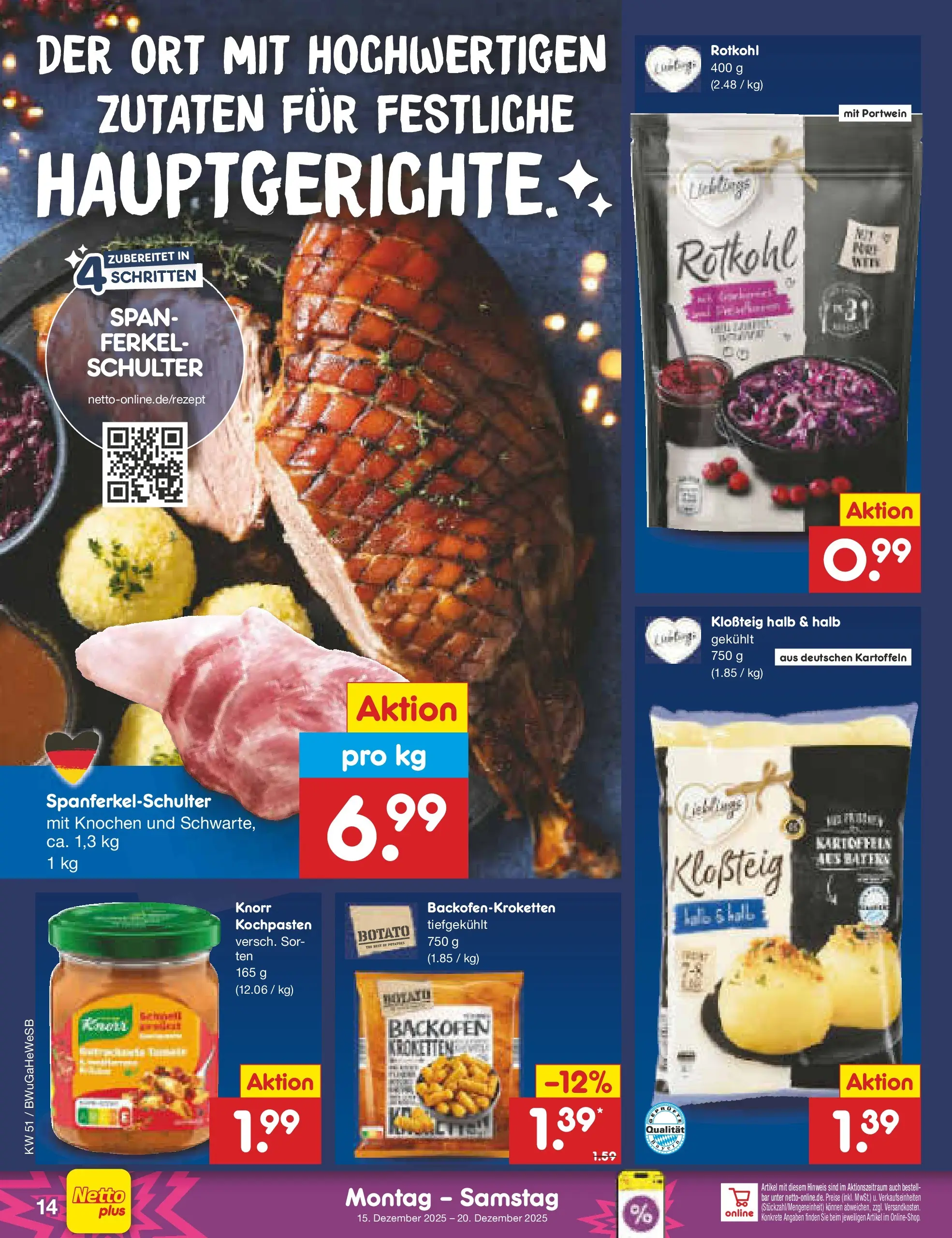 Netto Marken-Discount prospekt Stemwede-Dielingen (ab 14.12.2025) » Angebote | Seite: 14 | Produkte: Rotkohl, Knorr, Kartoffeln, Backofen Netto Marken-Discount prospekt Stemwede-Dielingen (ab 14.12.2025) » Angebote | Seite: 14 | Produkte: Rotkohl, Knorr, Kartoffeln, Backofen