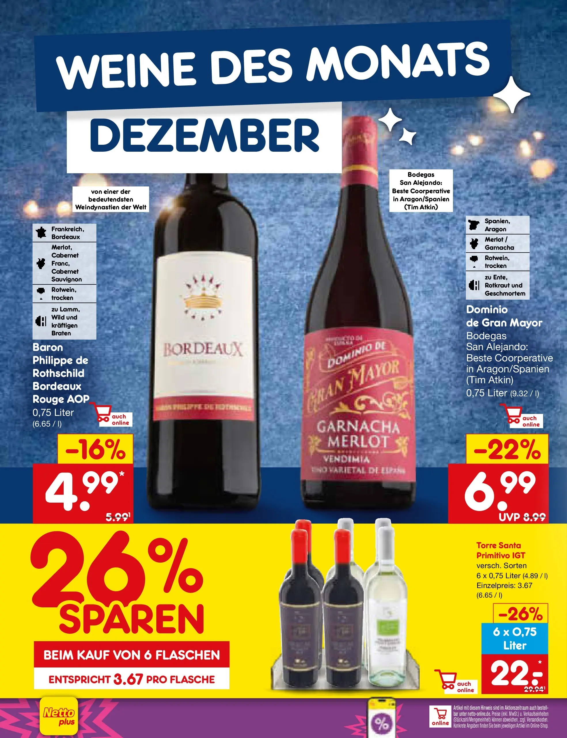 Netto Marken-Discount prospekt Stemwede-Dielingen (ab 14.12.2025) » Angebote | Seite: 22 | Produkte: Merlot, Rouge Netto Marken-Discount prospekt Stemwede-Dielingen (ab 14.12.2025) » Angebote | Seite: 22 | Produkte: Merlot, Rouge