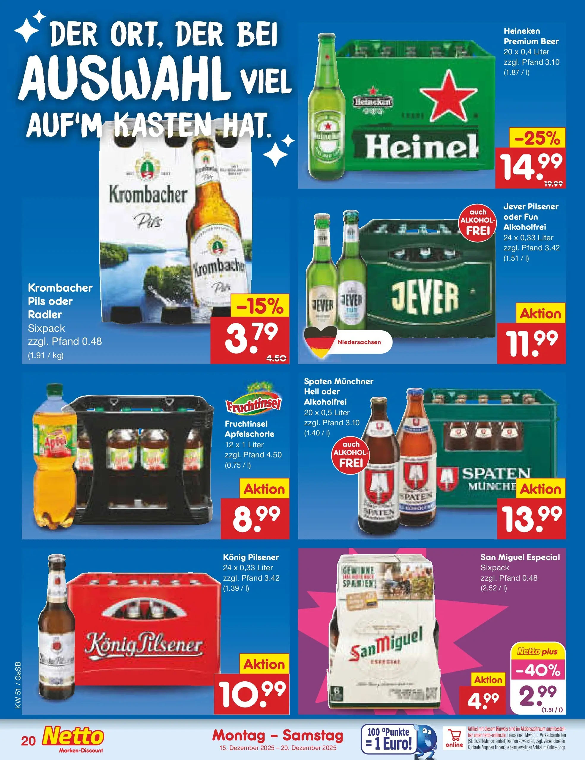 Netto Marken-Discount prospekt Bremen-Lesum	 (ab 15.12.2025) » Angebote | Seite: 24 | Produkte: Konig pilsener, Pils, Jever, Krombacher