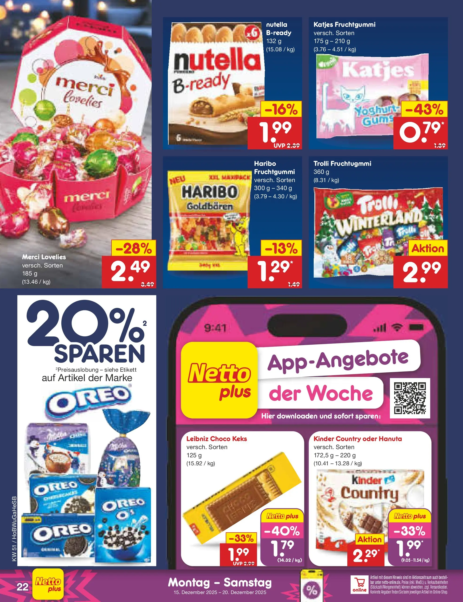 Netto Marken-Discount prospekt Stemwede-Dielingen (ab 14.12.2025) » Angebote | Seite: 30 | Produkte: Haribo, Katjes, Nutella, Kinder country Netto Marken-Discount prospekt Stemwede-Dielingen (ab 14.12.2025) » Angebote | Seite: 30 | Produkte: Haribo, Katjes, Nutella, Kinder country