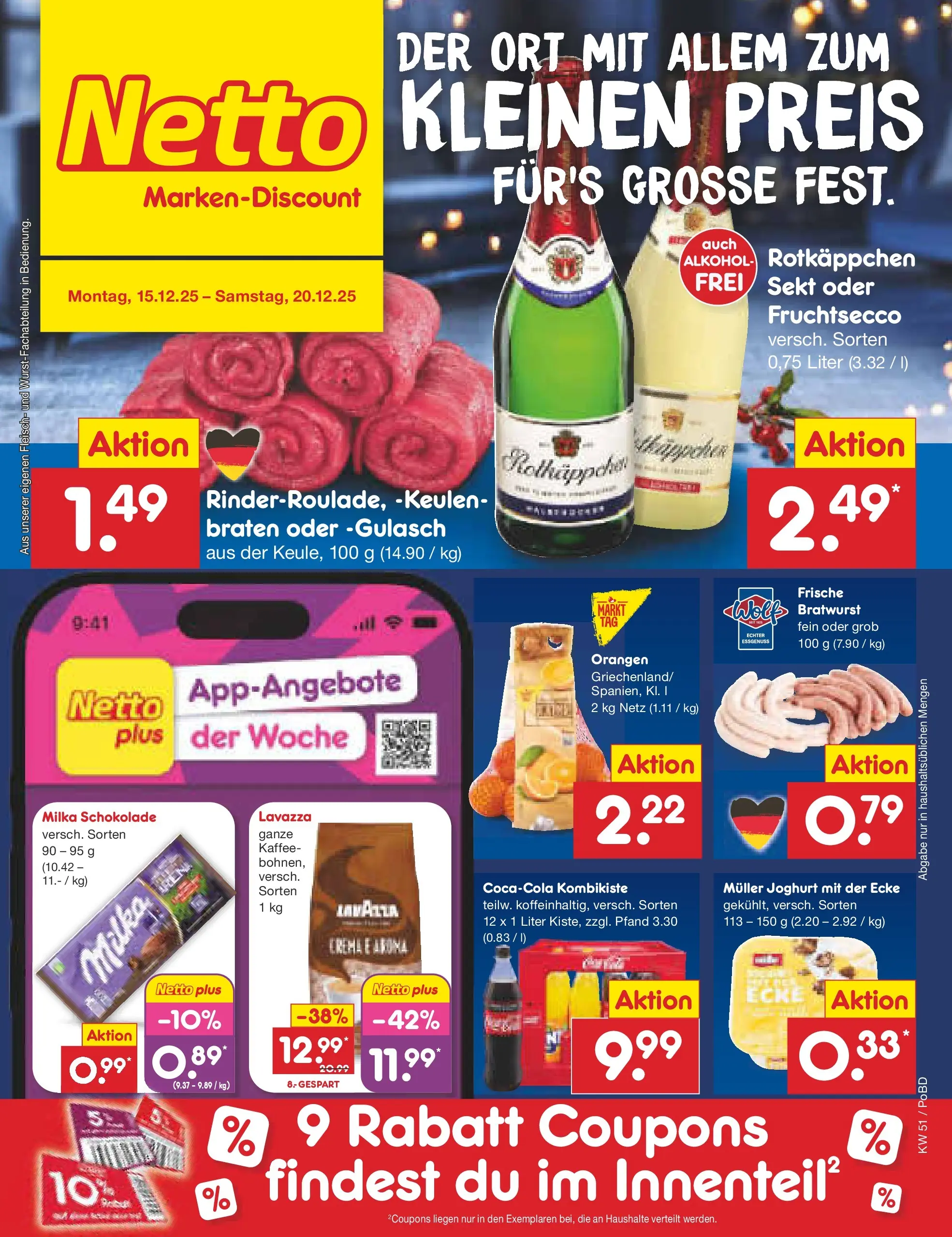 Netto Marken-Discount prospekt Selb (ab 15.12.2025) » Angebote | Seite: 1 | Produkte: Lavazza, Kaffee, Milka schokolade, Fleisch Netto Marken-Discount prospekt Selb (ab 15.12.2025) » Angebote | Seite: 1 | Produkte: Lavazza, Kaffee, Milka schokolade, Fleisch