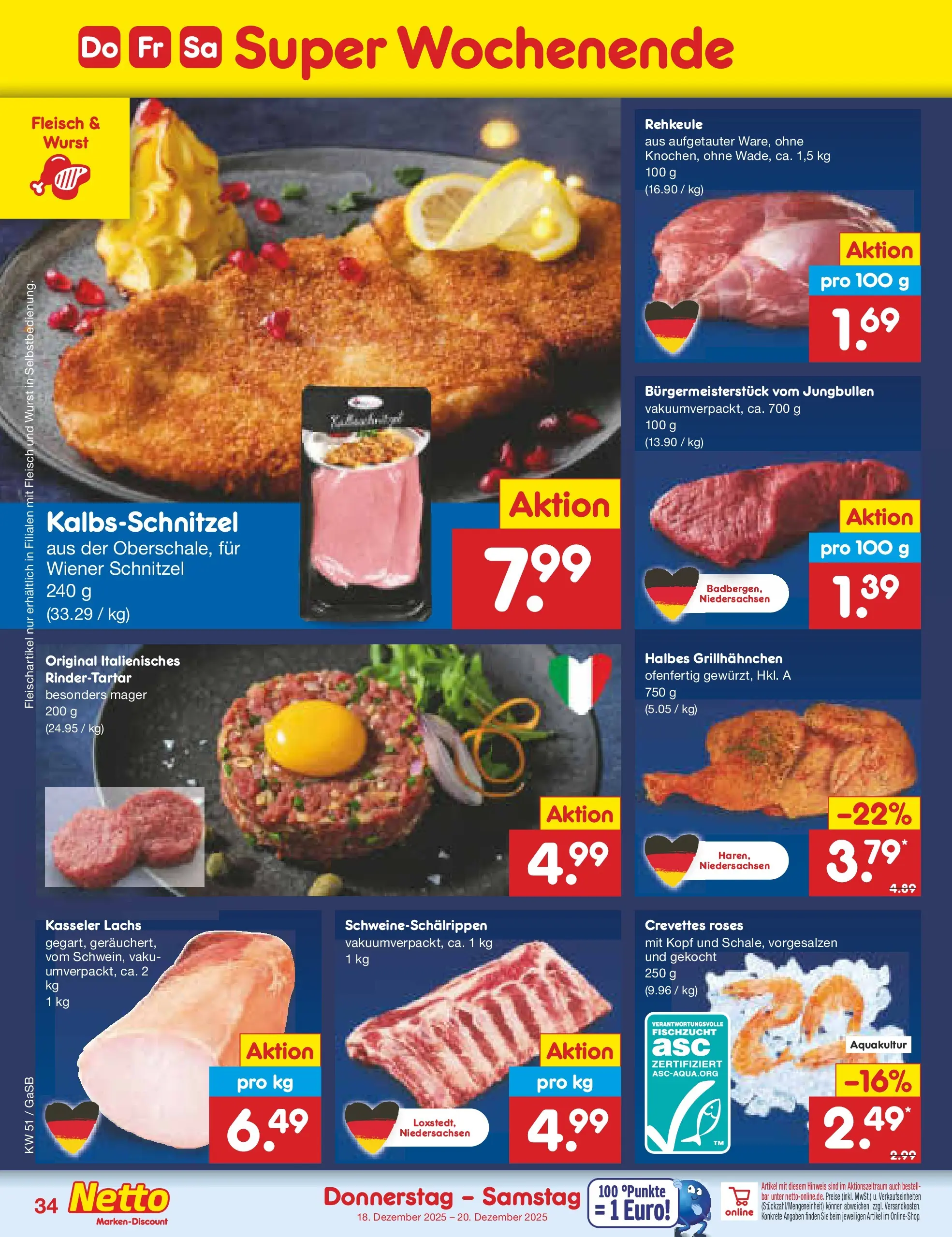 Netto Marken-Discount prospekt Bremen-Lesum	 (ab 15.12.2025) » Angebote | Seite: 42 | Produkte: Schnitzel, Lachs, Wurst, Fleisch