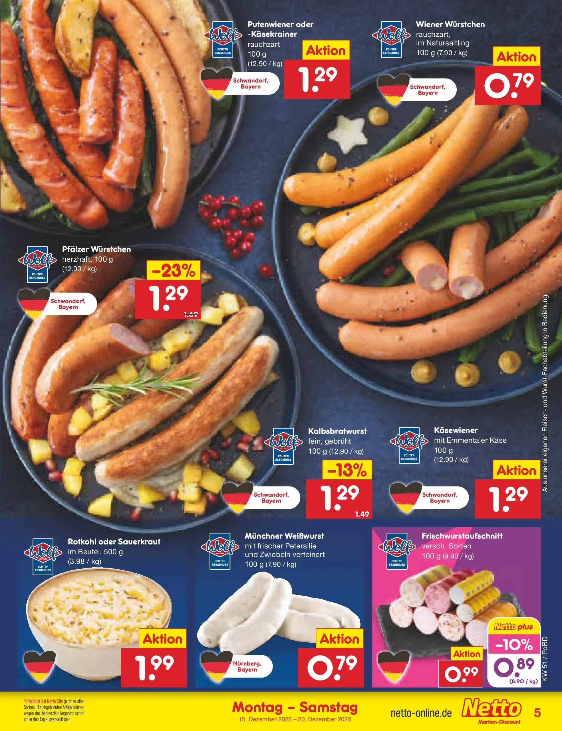 Netto Marken-Discount prospekt Selb (ab 15.12.2025) » Angebote | Seite: 5 | Produkte: Weißwurst, Zwiebeln, Petersilie, Fleisch Netto Marken-Discount prospekt Selb (ab 15.12.2025) » Angebote | Seite: 5 | Produkte: Weißwurst, Zwiebeln, Petersilie, Fleisch