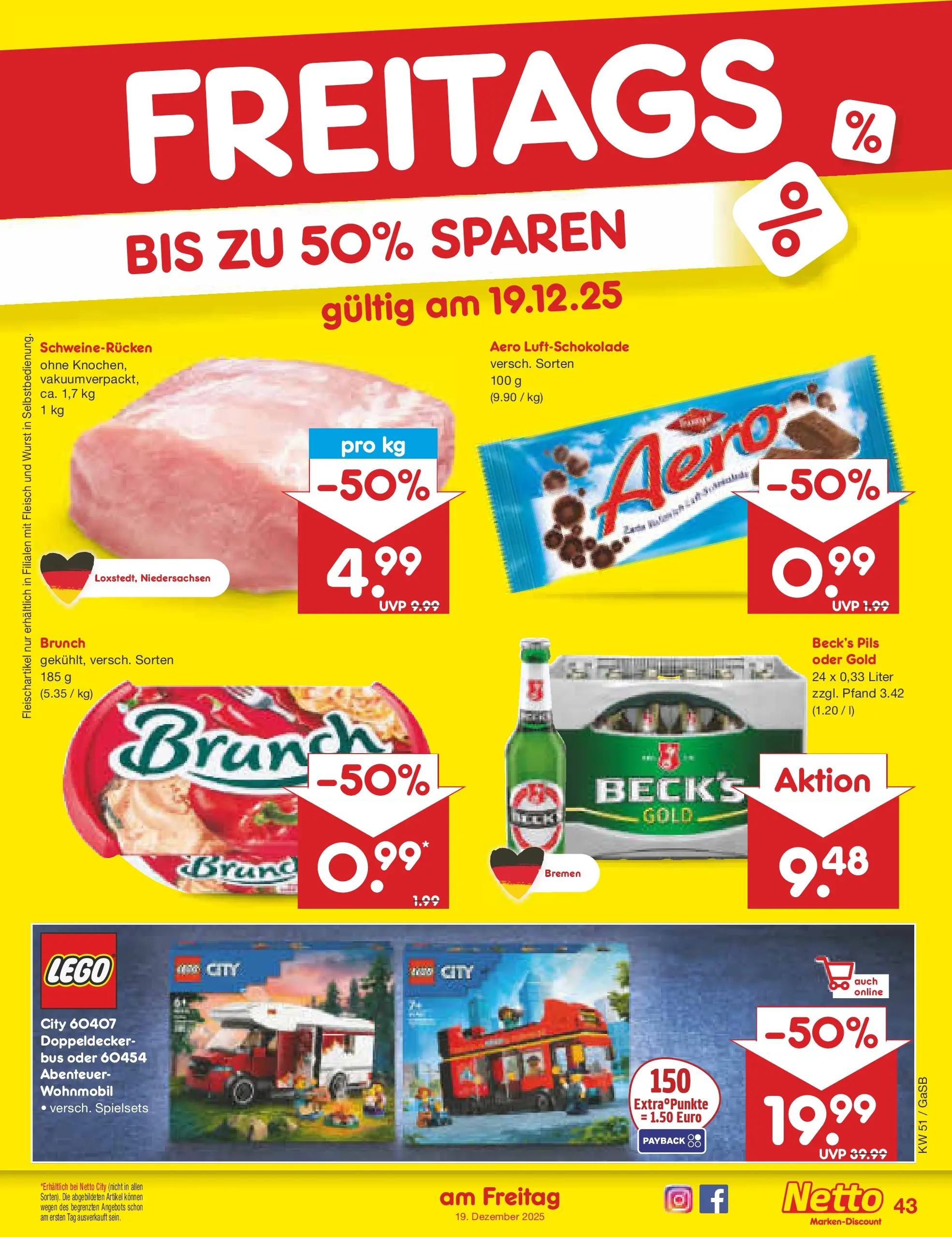 Netto Marken-Discount prospekt Bremen-Lesum	 (ab 15.12.2025) » Angebote | Seite: 51 | Produkte: Pils, Wurst, Schweinerucken, Fleisch