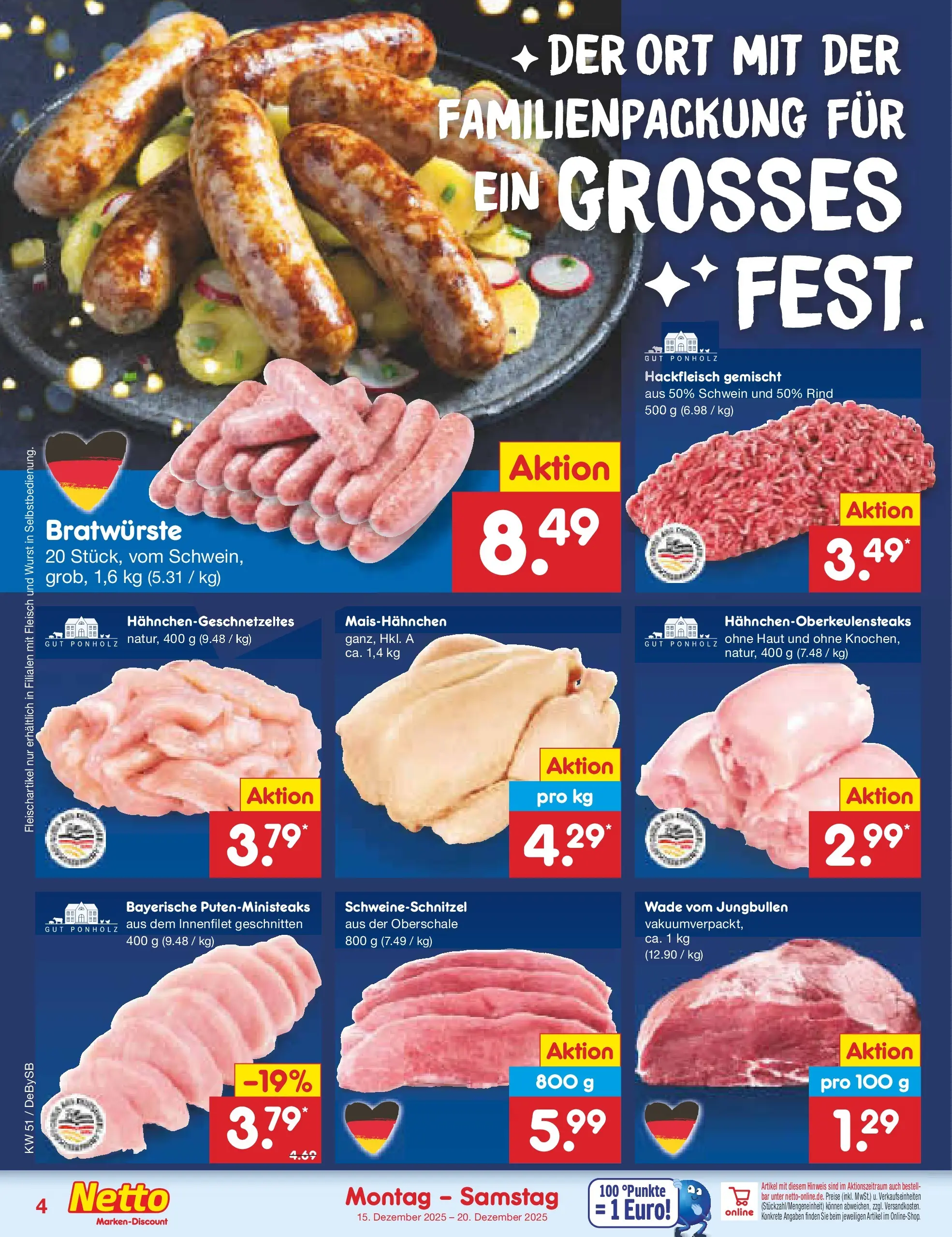 Netto Marken-Discount prospekt Thierhaupten (ab 15.12.2025) » Angebote | Seite: 4 | Produkte: Wurst, Fleisch, Hackfleisch Netto Marken-Discount prospekt Thierhaupten (ab 15.12.2025) » Angebote | Seite: 4 | Produkte: Wurst, Fleisch, Hackfleisch