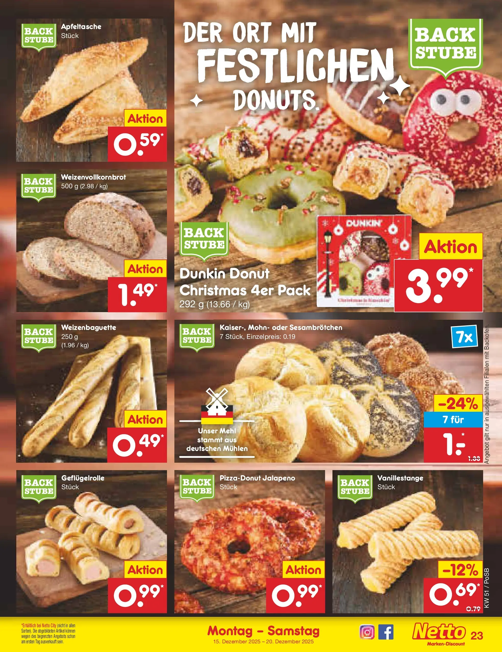 Netto Marken-Discount prospekt Regensburg	 (ab 15.12.2025) » Angebote | Seite: 33 | Produkte: Mehl, Backofen