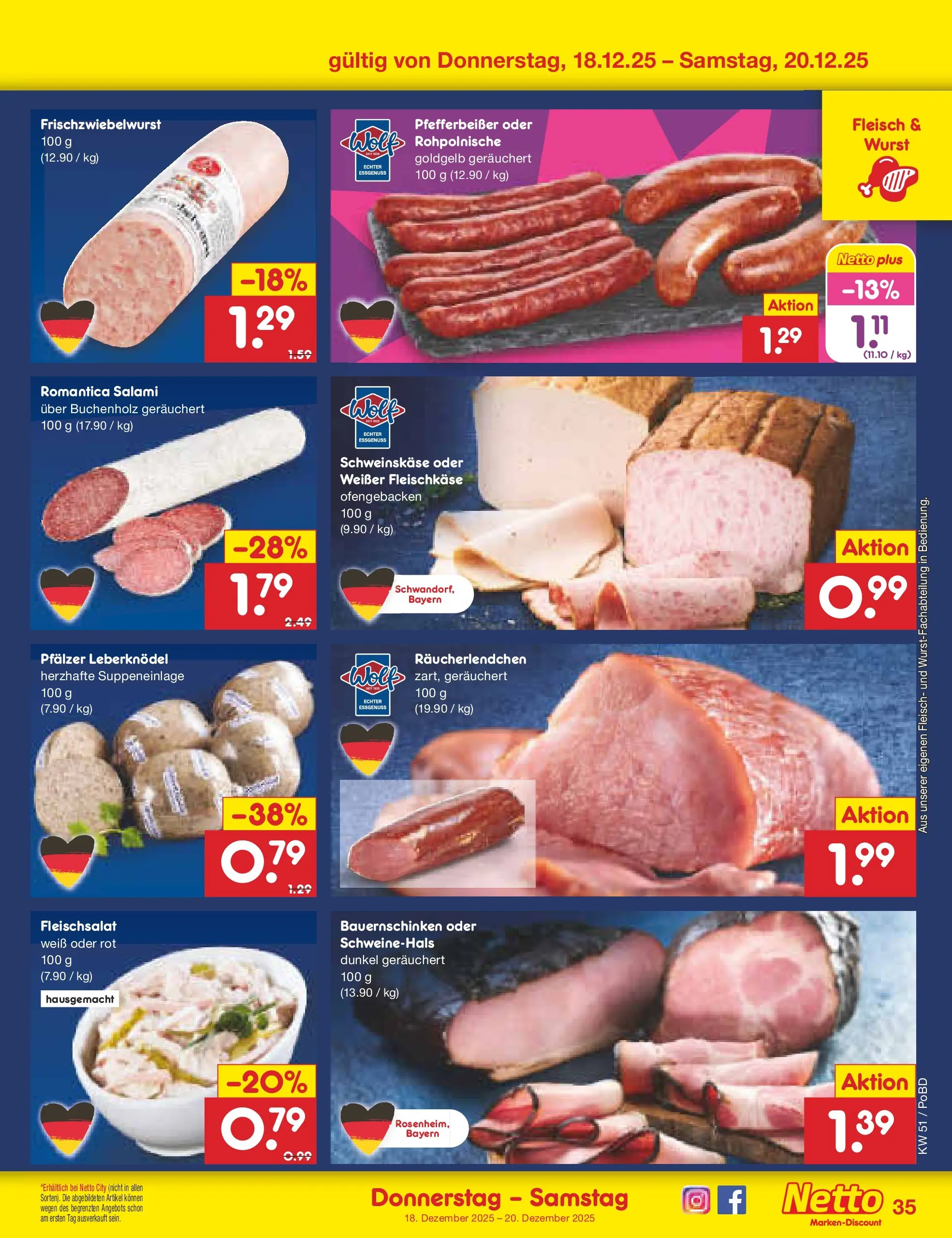 Netto Marken-Discount prospekt Selb (ab 15.12.2025) » Angebote | Seite: 49 | Produkte: Wurst, Salami, Fleisch Netto Marken-Discount prospekt Selb (ab 15.12.2025) » Angebote | Seite: 49 | Produkte: Wurst, Salami, Fleisch