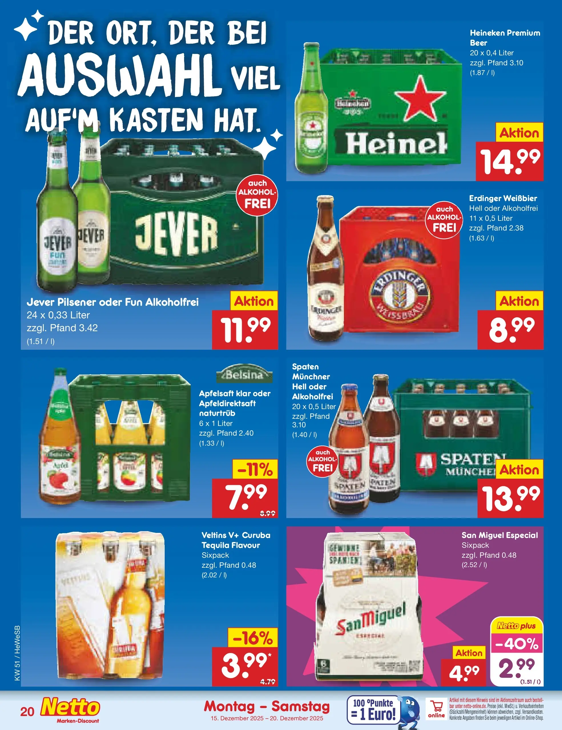 Netto Marken-Discount prospekt Hamburg (ab 15.12.2025) » Angebote | Seite: 26 | Produkte: Erdinger, Heineken, Tequila, Veltins Netto Marken-Discount prospekt Hamburg (ab 15.12.2025) » Angebote | Seite: 26 | Produkte: Erdinger, Heineken, Tequila, Veltins