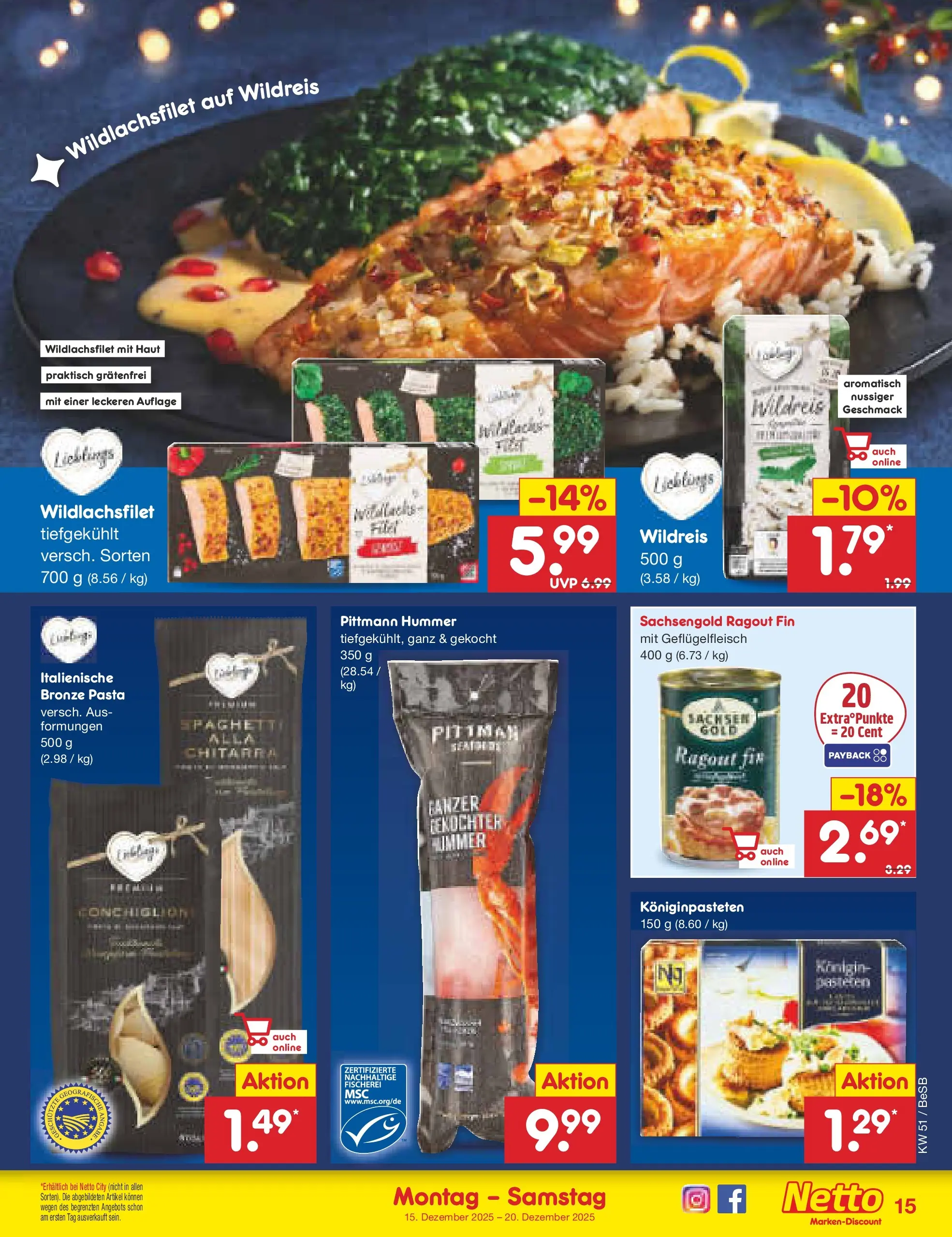 Netto Marken-Discount prospekt Kremmen (ab 15.12.2025) » Angebote | Seite: 15 | Produkte: Pasta Netto Marken-Discount prospekt Kremmen (ab 15.12.2025) » Angebote | Seite: 15 | Produkte: Pasta
