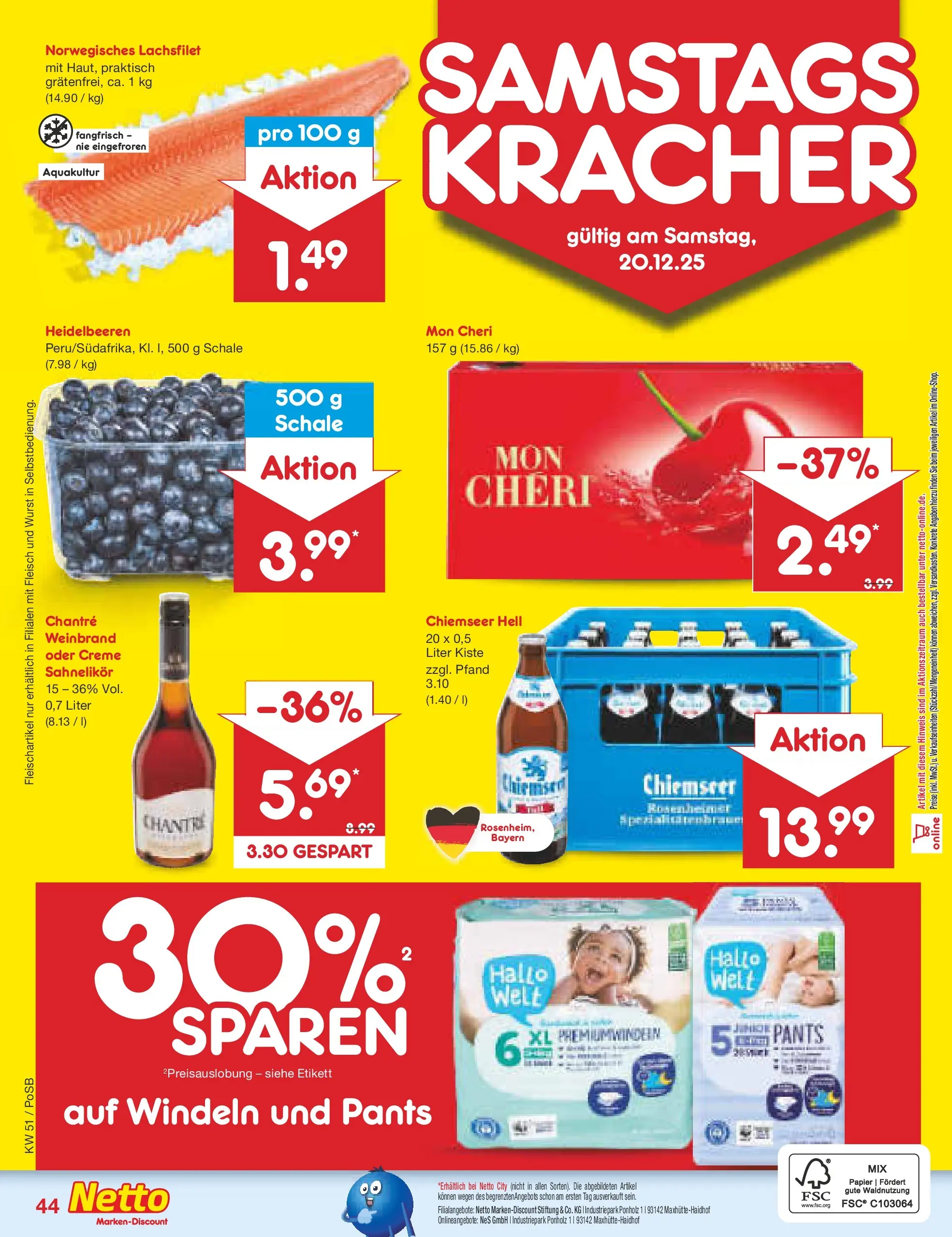 Netto Marken-Discount prospekt Regensburg	 (ab 15.12.2025) » Angebote | Seite: 58 | Produkte: Creme, Heidelbeeren, Wurst, Mon cheri