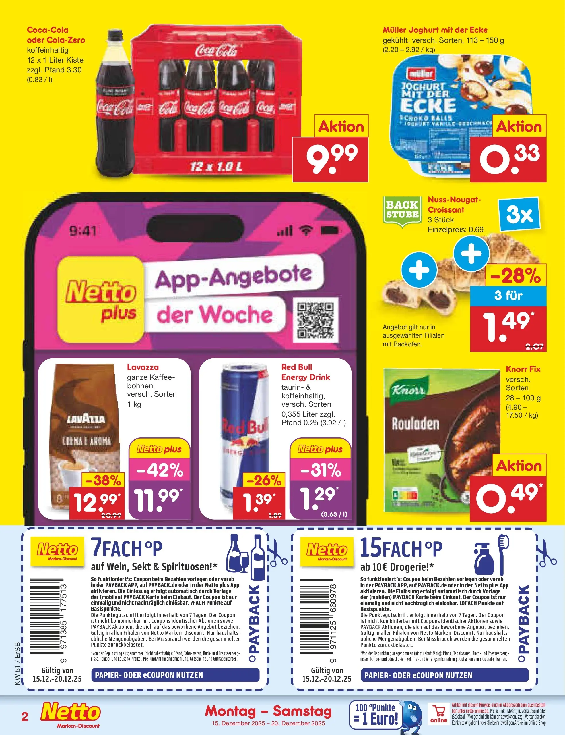 Netto Marken-Discount prospekt Erfurt (ab 15.12.2025) » Angebote | Seite: 2 | Produkte: Knorr fix, Red bull, Kaffee, Croissant Netto Marken-Discount prospekt Erfurt (ab 15.12.2025) » Angebote | Seite: 2 | Produkte: Knorr fix, Red bull, Kaffee, Croissant