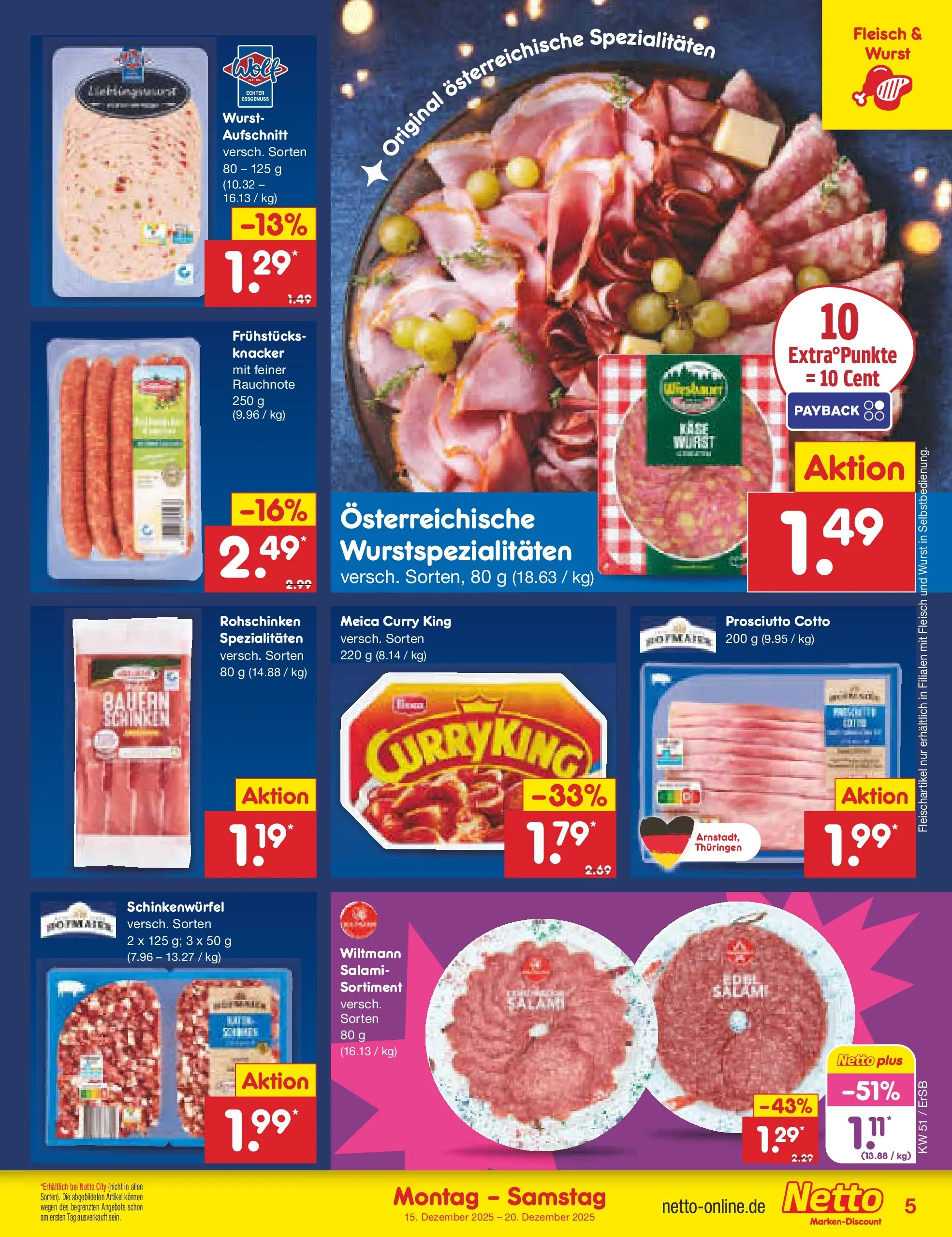 Netto Marken-Discount prospekt Erfurt (ab 15.12.2025) » Angebote | Seite: 5 | Produkte: Meica, Wurst, Salami, Fleisch Netto Marken-Discount prospekt Erfurt (ab 15.12.2025) » Angebote | Seite: 5 | Produkte: Meica, Wurst, Salami, Fleisch