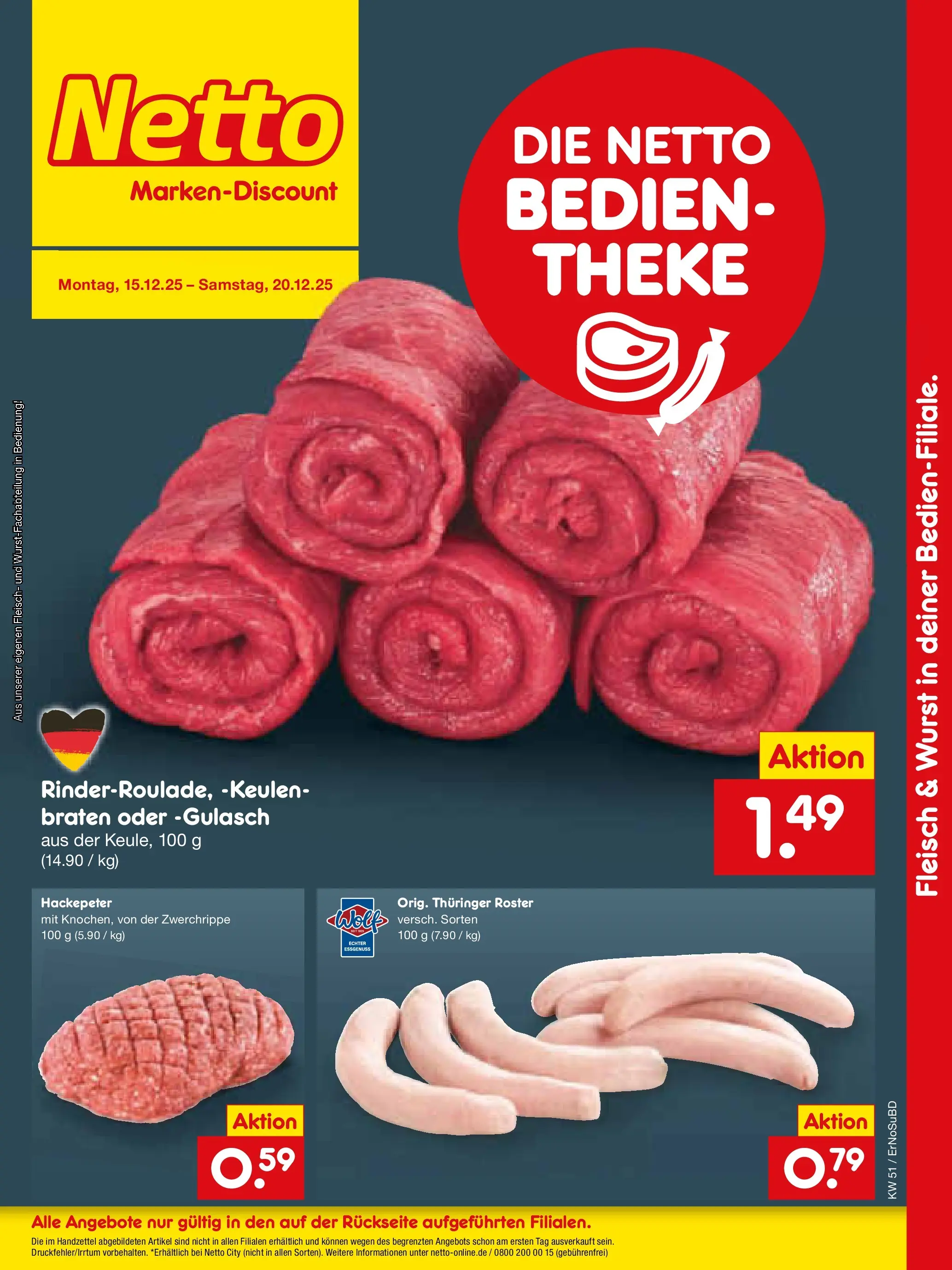 Netto Marken-Discount prospekt Elxleben (ab 15.12.2025) » Angebote | Seite: 6 | Produkte: Theke, Gulasch, Wurst, Fleisch Netto Marken-Discount prospekt Elxleben (ab 15.12.2025) » Angebote | Seite: 6 | Produkte: Theke, Gulasch, Wurst, Fleisch