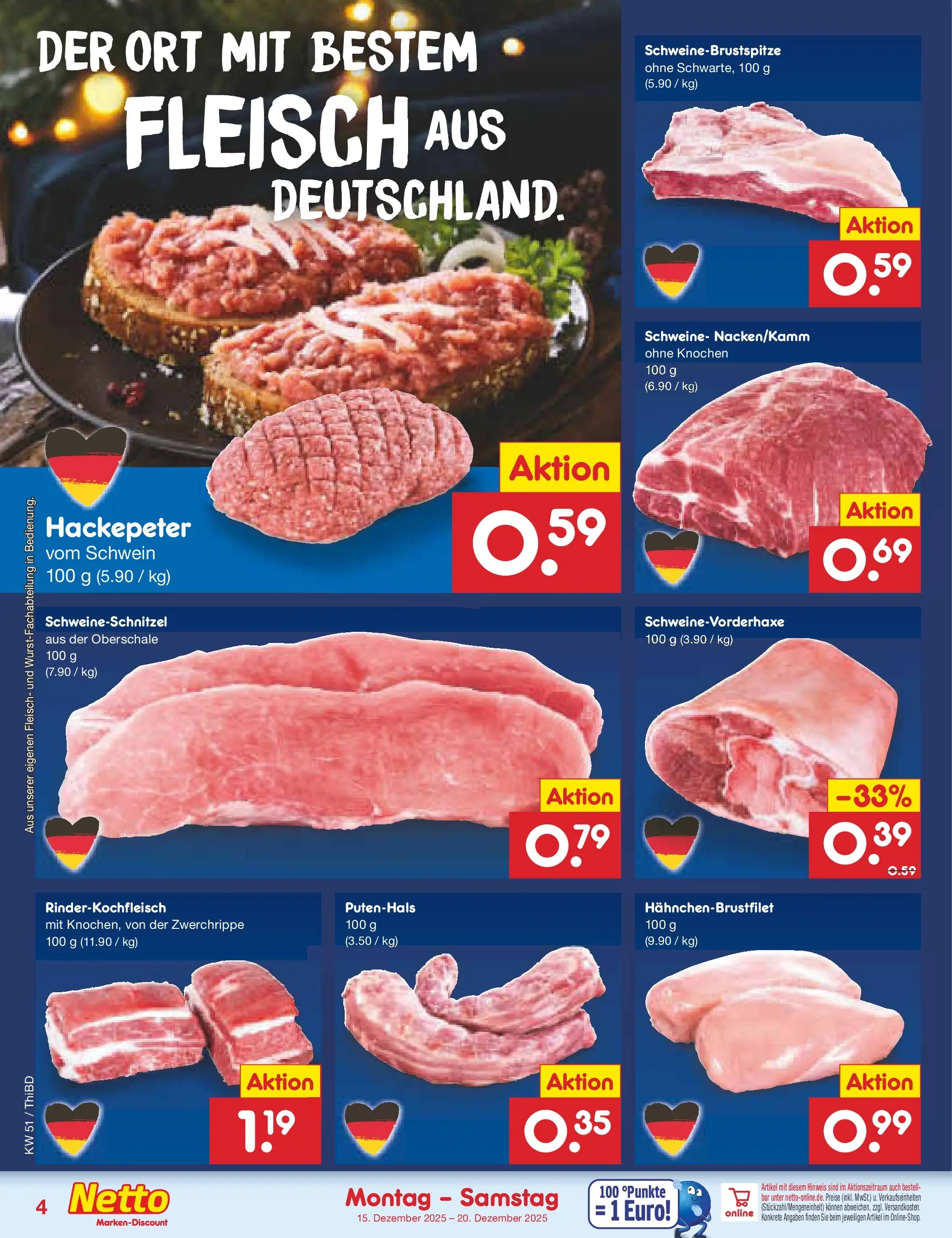 Netto Marken-Discount prospekt Thiendorf	 (ab 15.12.2025) » Angebote | Seite: 4 | Produkte: Fleisch