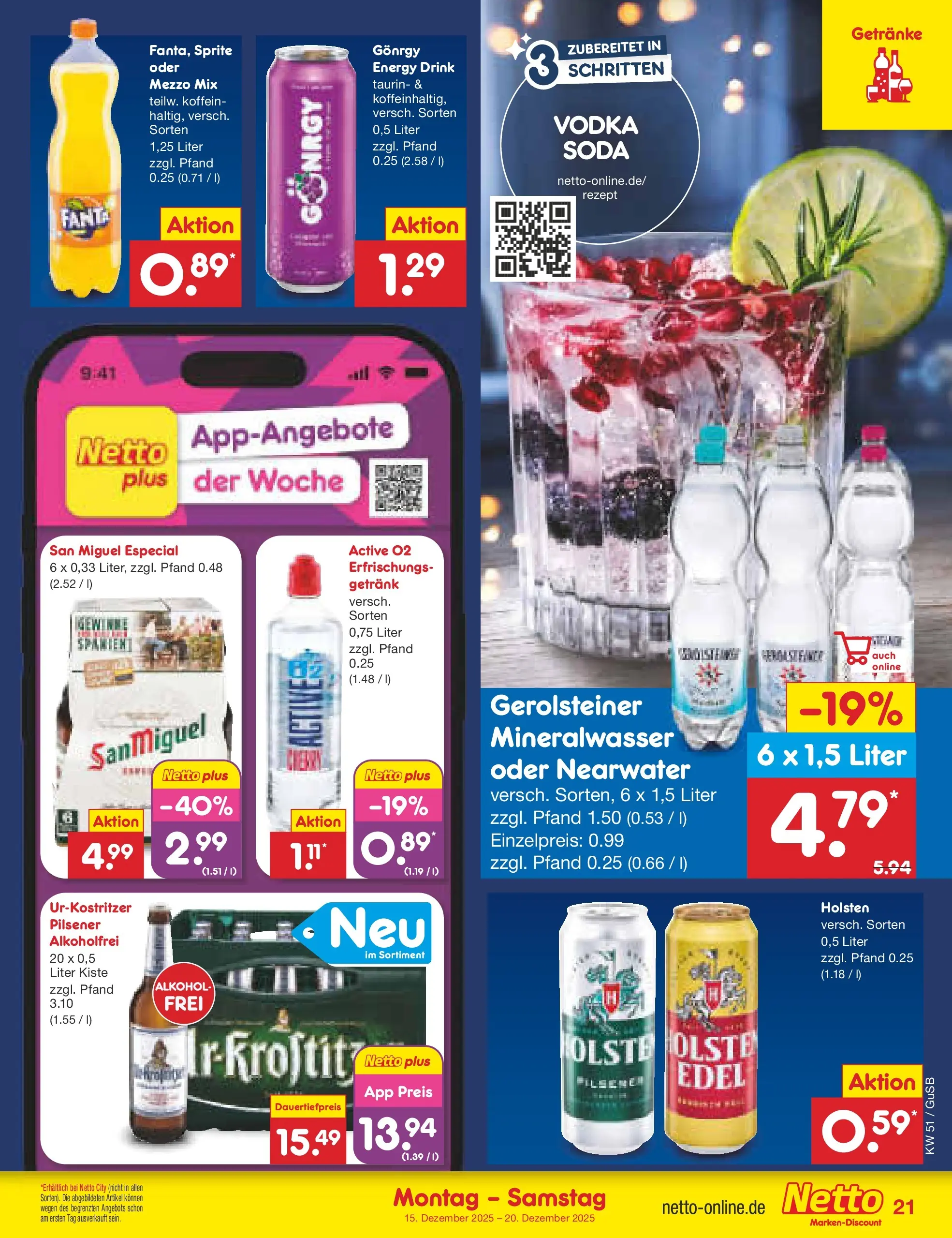 Netto Marken-Discount prospekt Machern (ab 15.12.2025) » Angebote | Seite: 25 | Produkte: Fanta, Sprite, Mineralwasser, Vodka Netto Marken-Discount prospekt Machern (ab 15.12.2025) » Angebote | Seite: 25 | Produkte: Fanta, Sprite, Mineralwasser, Vodka
