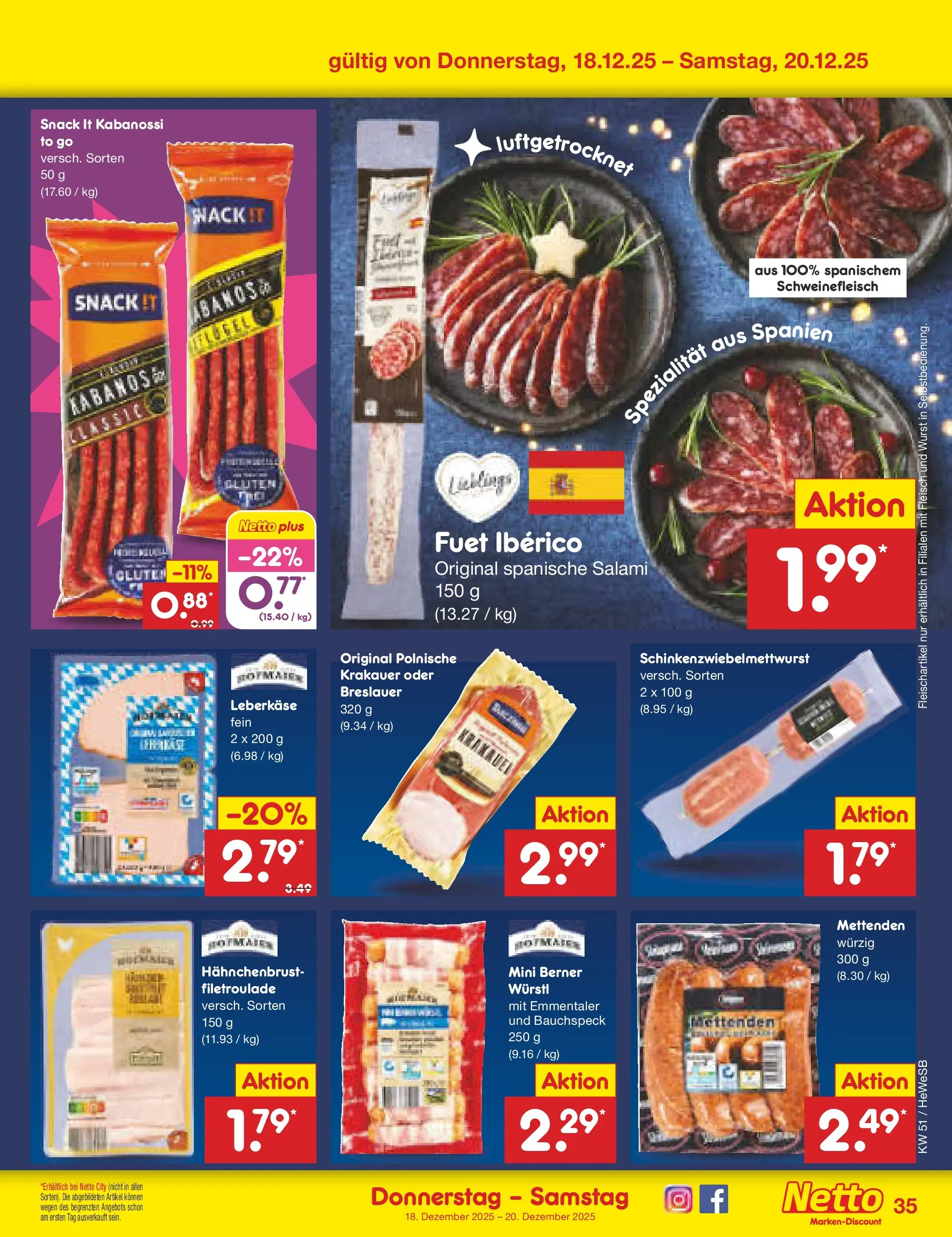 Netto Marken-Discount prospekt Hamburg (ab 15.12.2025) » Angebote | Seite: 49 | Produkte: Wurst, Salami, Fleisch, Leberkase Netto Marken-Discount prospekt Hamburg (ab 15.12.2025) » Angebote | Seite: 49 | Produkte: Wurst, Salami, Fleisch, Leberkase