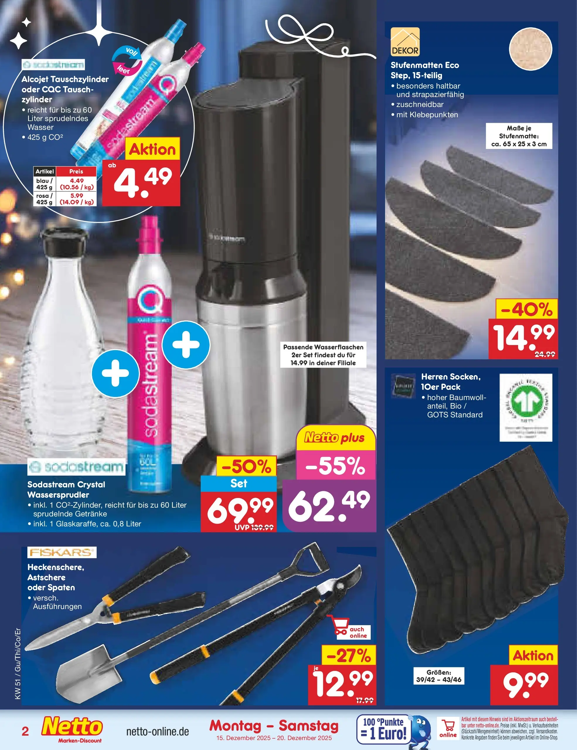 Netto Marken-Discount prospekt Pirna (ab 15.12.2025) » Angebote | Seite: 28 | Produkte: Stufenmatte, Wasser, Sodastream Netto Marken-Discount prospekt Pirna (ab 15.12.2025) » Angebote | Seite: 28 | Produkte: Stufenmatte, Wasser, Sodastream