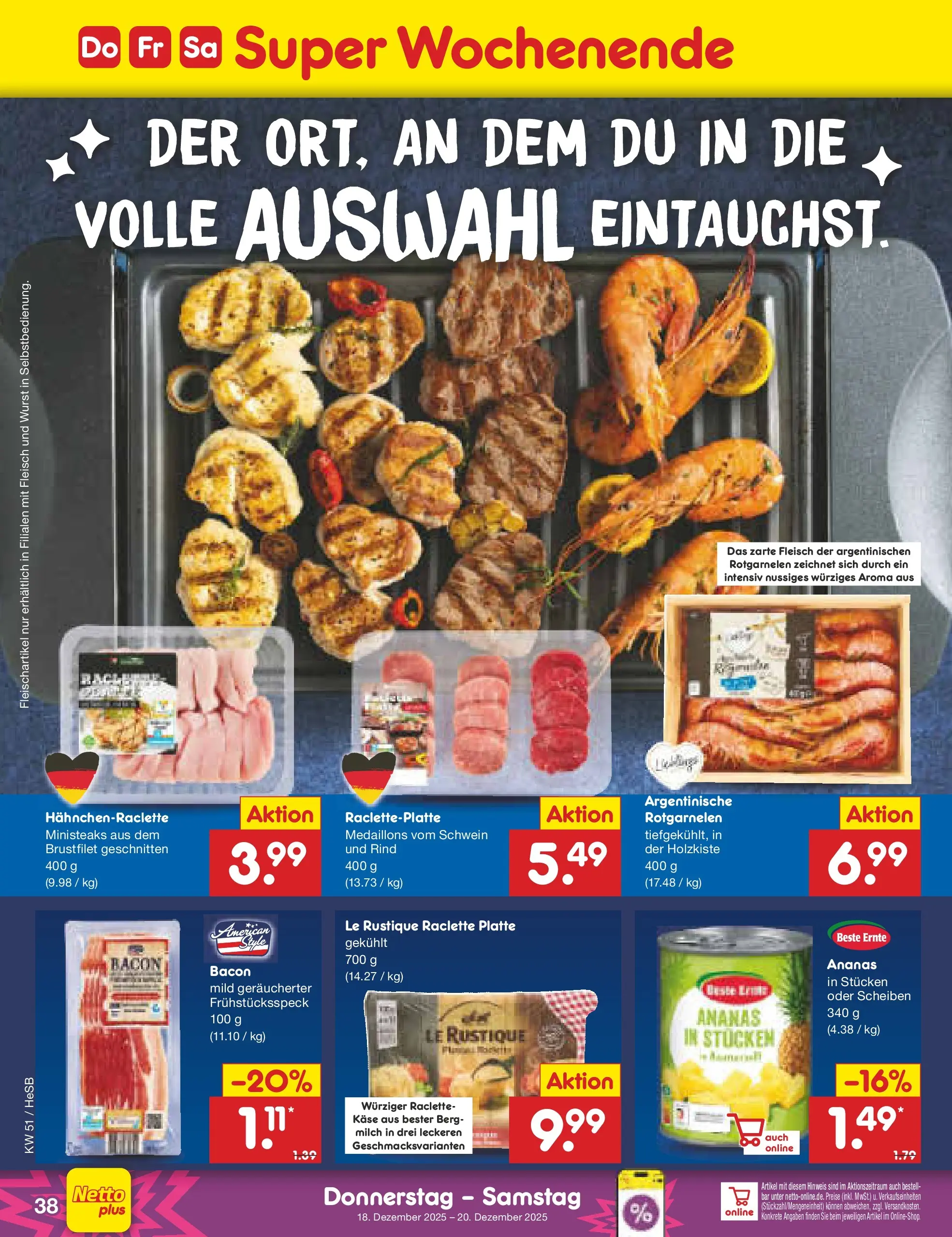 Netto Marken-Discount prospekt Hamburg (ab 15.12.2025) » Angebote | Seite: 52 | Produkte: Milch, Ananas, Wurst, Raclette Netto Marken-Discount prospekt Hamburg (ab 15.12.2025) » Angebote | Seite: 52 | Produkte: Milch, Ananas, Wurst, Raclette