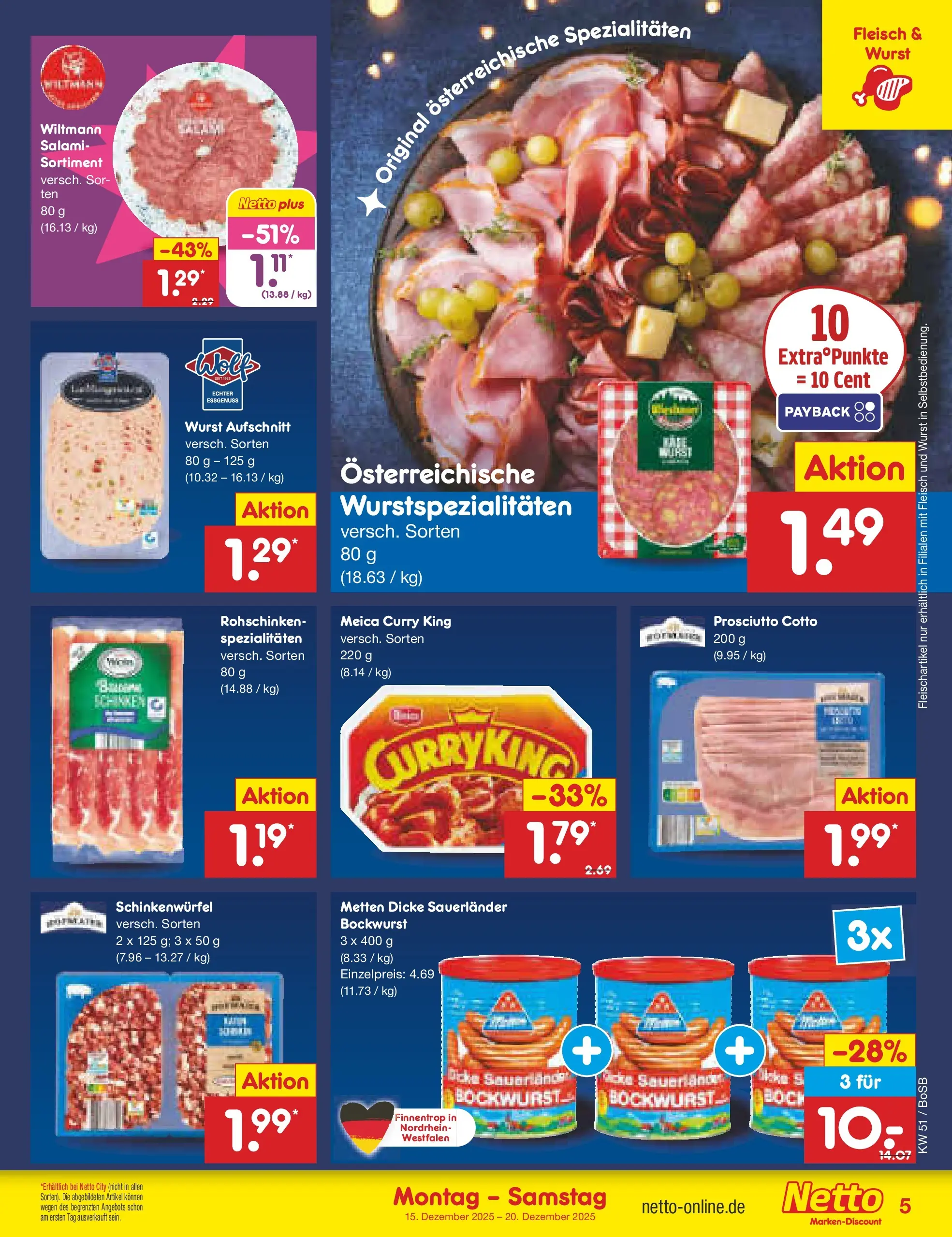 Netto Marken-Discount prospekt Stadtlohn	 (ab 15.12.2025) » Angebote | Seite: 5 | Produkte: Meica, Wurst, Salami, Fleisch