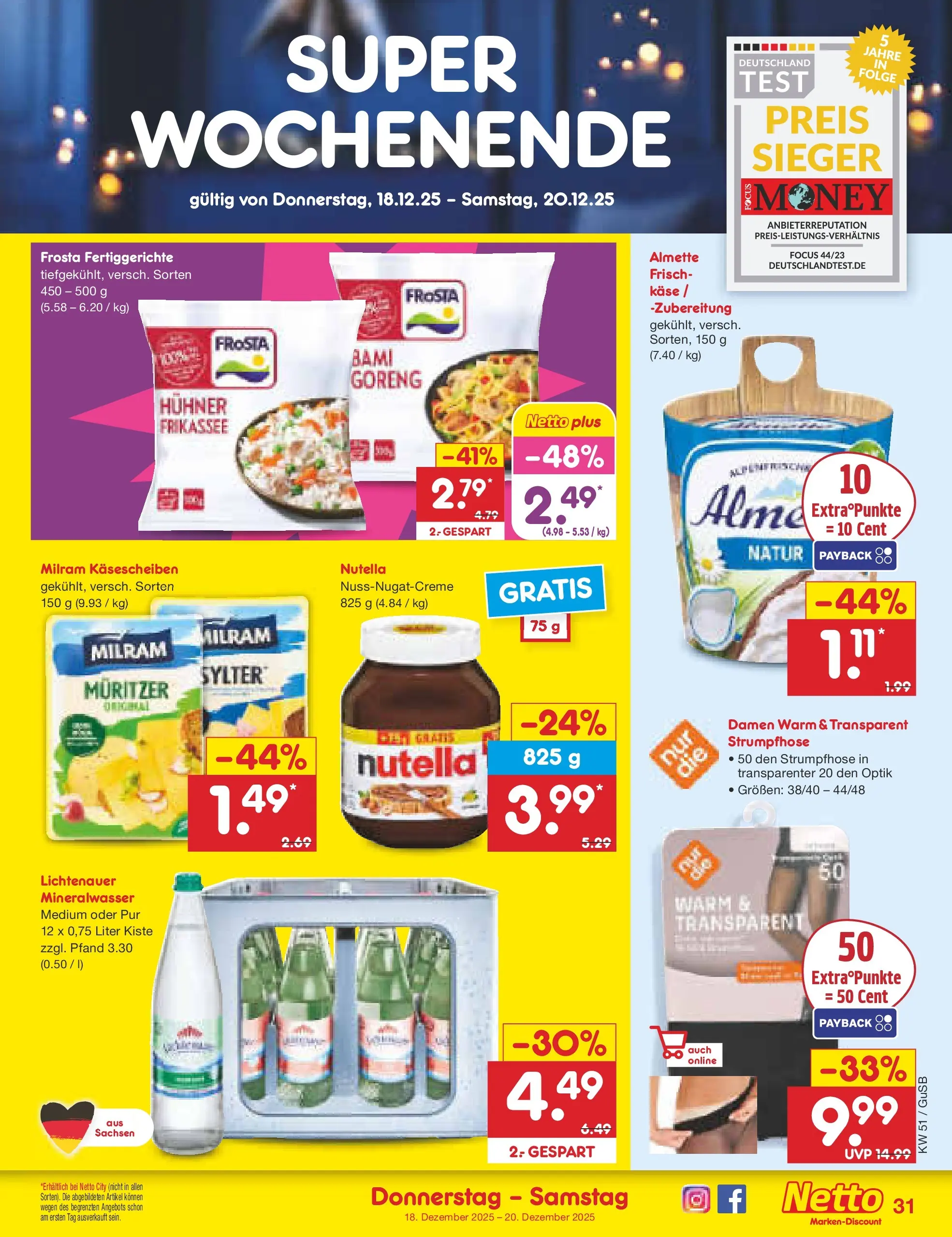 Netto Marken-Discount prospekt Machern (ab 15.12.2025) » Angebote | Seite: 39 | Produkte: Almette, Mineralwasser, Milram, Fertiggerichte Netto Marken-Discount prospekt Machern (ab 15.12.2025) » Angebote | Seite: 39 | Produkte: Almette, Mineralwasser, Milram, Fertiggerichte