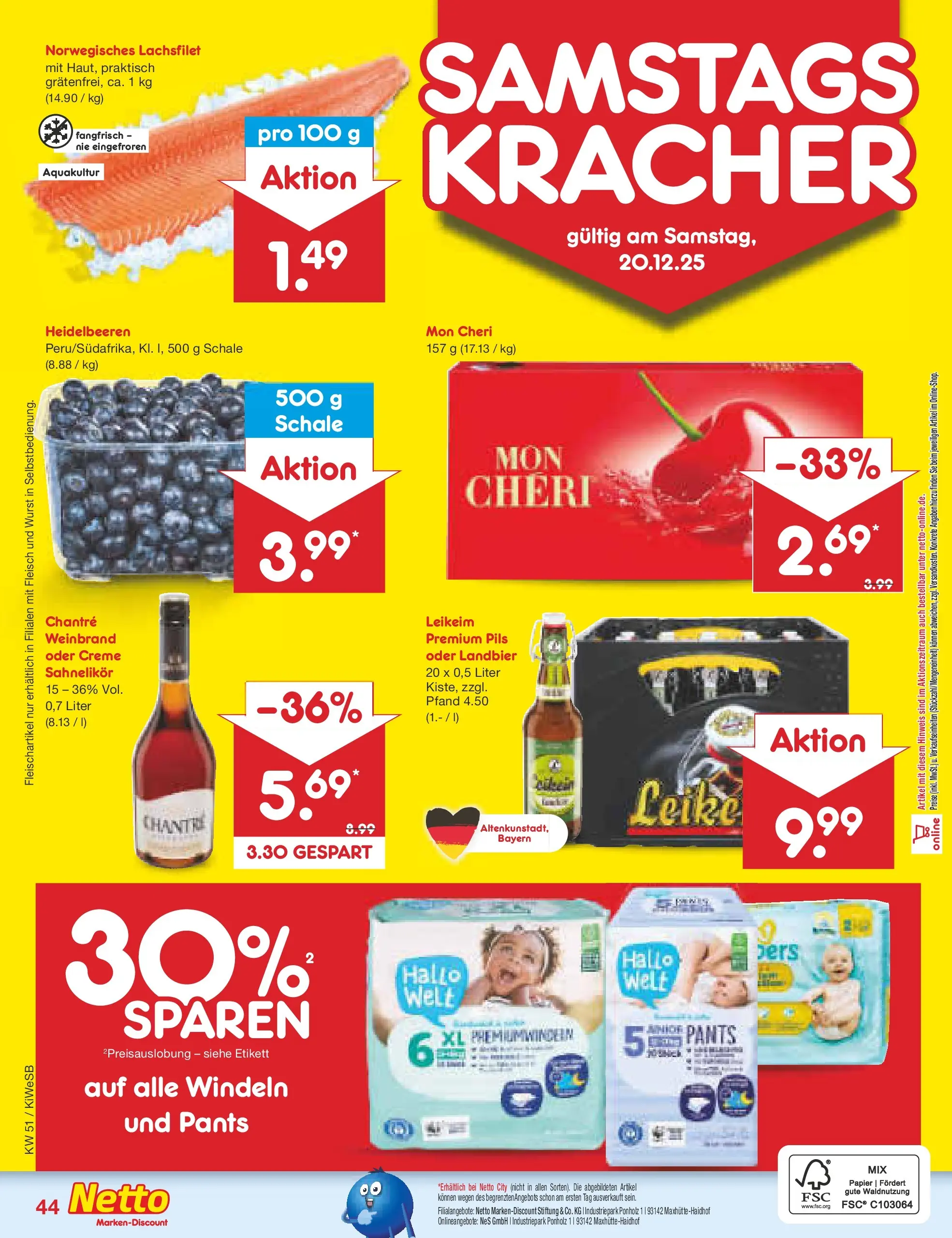 Netto Marken-Discount prospekt Bad Friedrichshall (ab 14.12.2025) » Angebote | Seite: 52 | Produkte: Pils, Creme, Chantré, Mon cheri Netto Marken-Discount prospekt Bad Friedrichshall (ab 14.12.2025) » Angebote | Seite: 52 | Produkte: Pils, Creme, Chantré, Mon cheri
