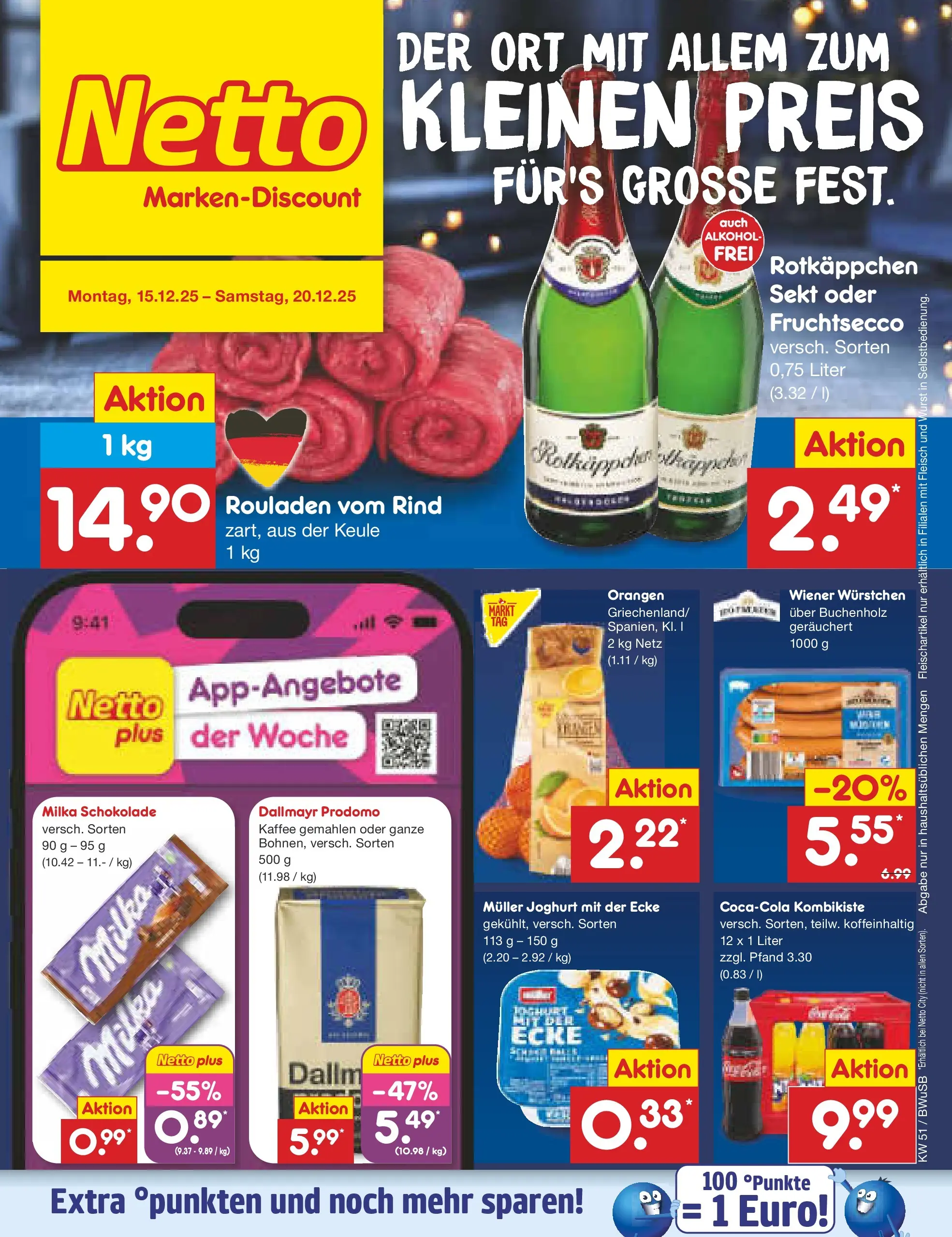 Netto Marken-Discount prospekt Stemwede-Dielingen (ab 14.12.2025) » Angebote | Seite: 1 | Produkte: Milka schokolade, Milka, Dallmayr, Wurst Netto Marken-Discount prospekt Stemwede-Dielingen (ab 14.12.2025) » Angebote | Seite: 1 | Produkte: Milka schokolade, Milka, Dallmayr, Wurst