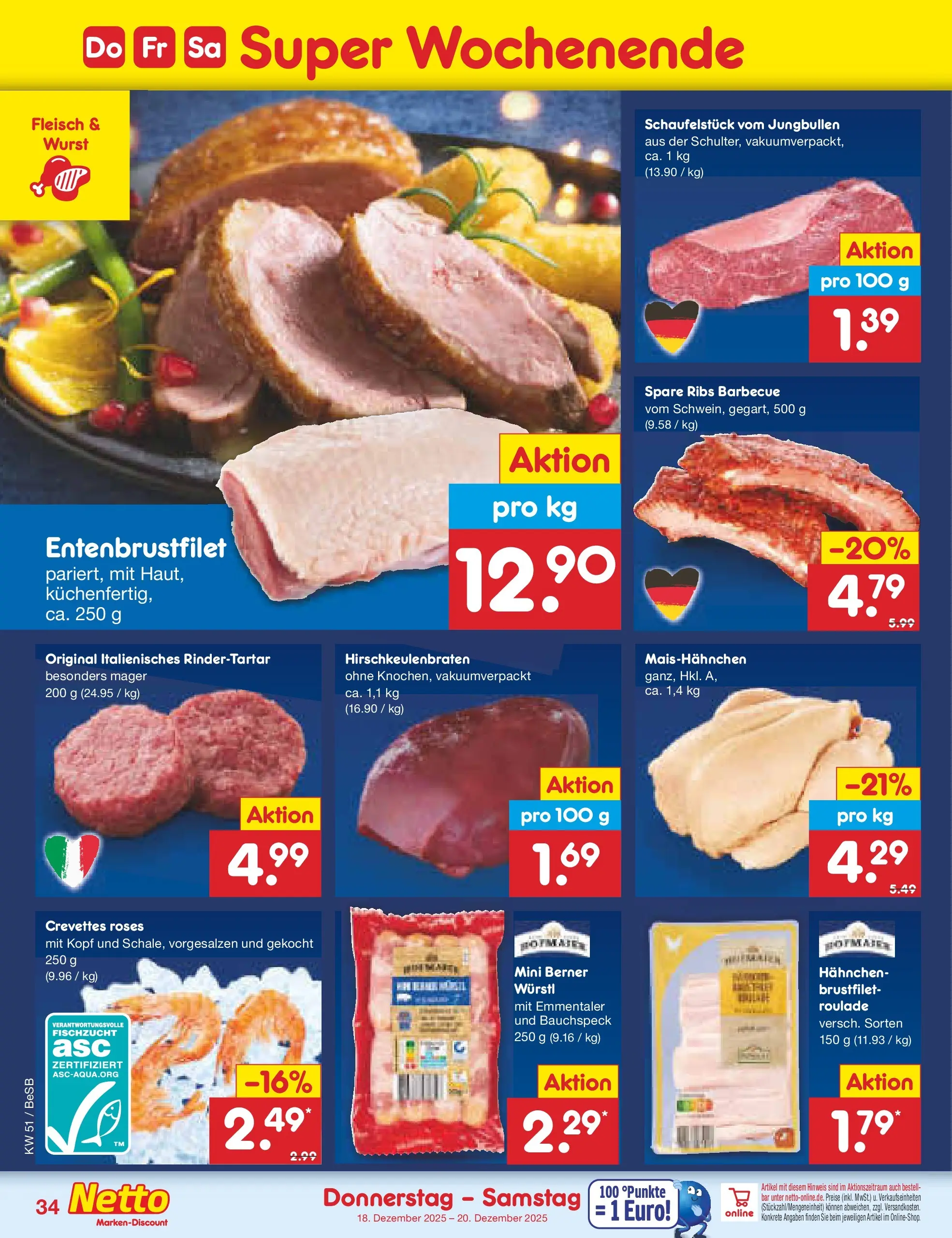 Netto Marken-Discount prospekt Kremmen (ab 15.12.2025) » Angebote | Seite: 42 | Produkte: Hahnchen, Würstl, Spare ribs, Wurst Netto Marken-Discount prospekt Kremmen (ab 15.12.2025) » Angebote | Seite: 42 | Produkte: Hahnchen, Würstl, Spare ribs, Wurst