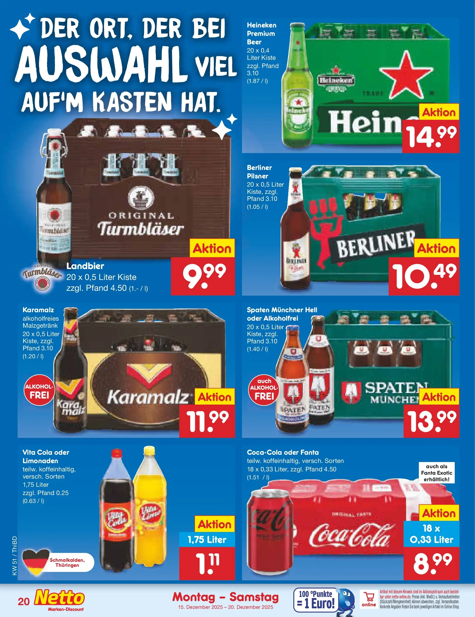 Netto Marken-Discount prospekt Thiendorf	 (ab 15.12.2025) » Angebote | Seite: 24 | Produkte: Coca cola, Fanta, Cola, Berliner pilsner