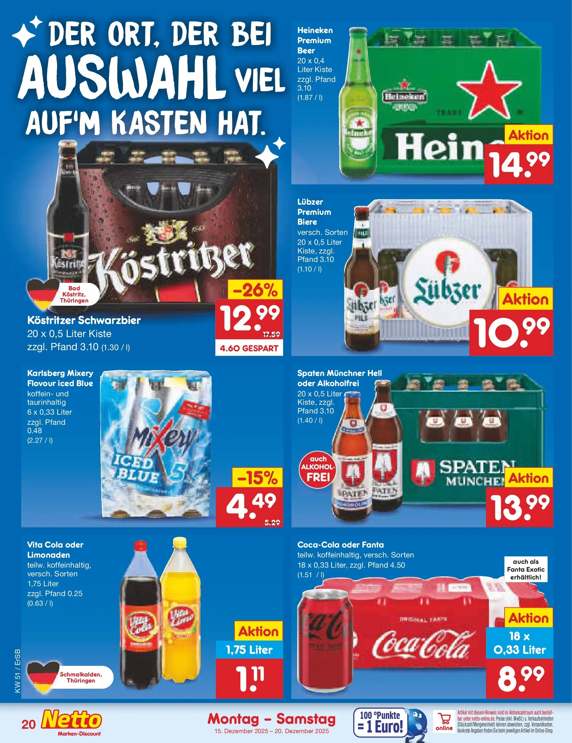 Netto Marken-Discount prospekt Erfurt (ab 15.12.2025) » Angebote | Seite: 24 | Produkte: Fanta, Cola, Kostritzer, Lubzer Netto Marken-Discount prospekt Erfurt (ab 15.12.2025) » Angebote | Seite: 24 | Produkte: Fanta, Cola, Kostritzer, Lubzer