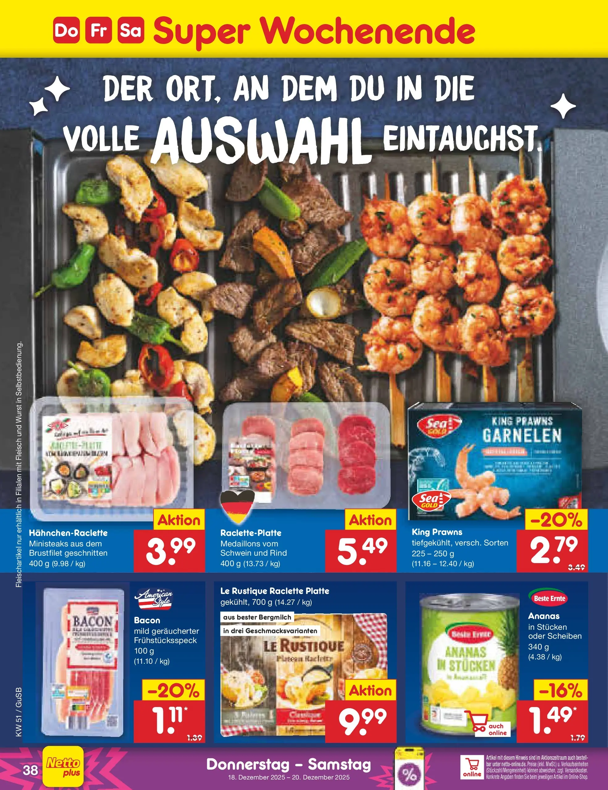 Netto Marken-Discount prospekt Machern (ab 15.12.2025) » Angebote | Seite: 46 | Produkte: Ananas, Garnelen, Wurst, Fleisch Netto Marken-Discount prospekt Machern (ab 15.12.2025) » Angebote | Seite: 46 | Produkte: Ananas, Garnelen, Wurst, Fleisch