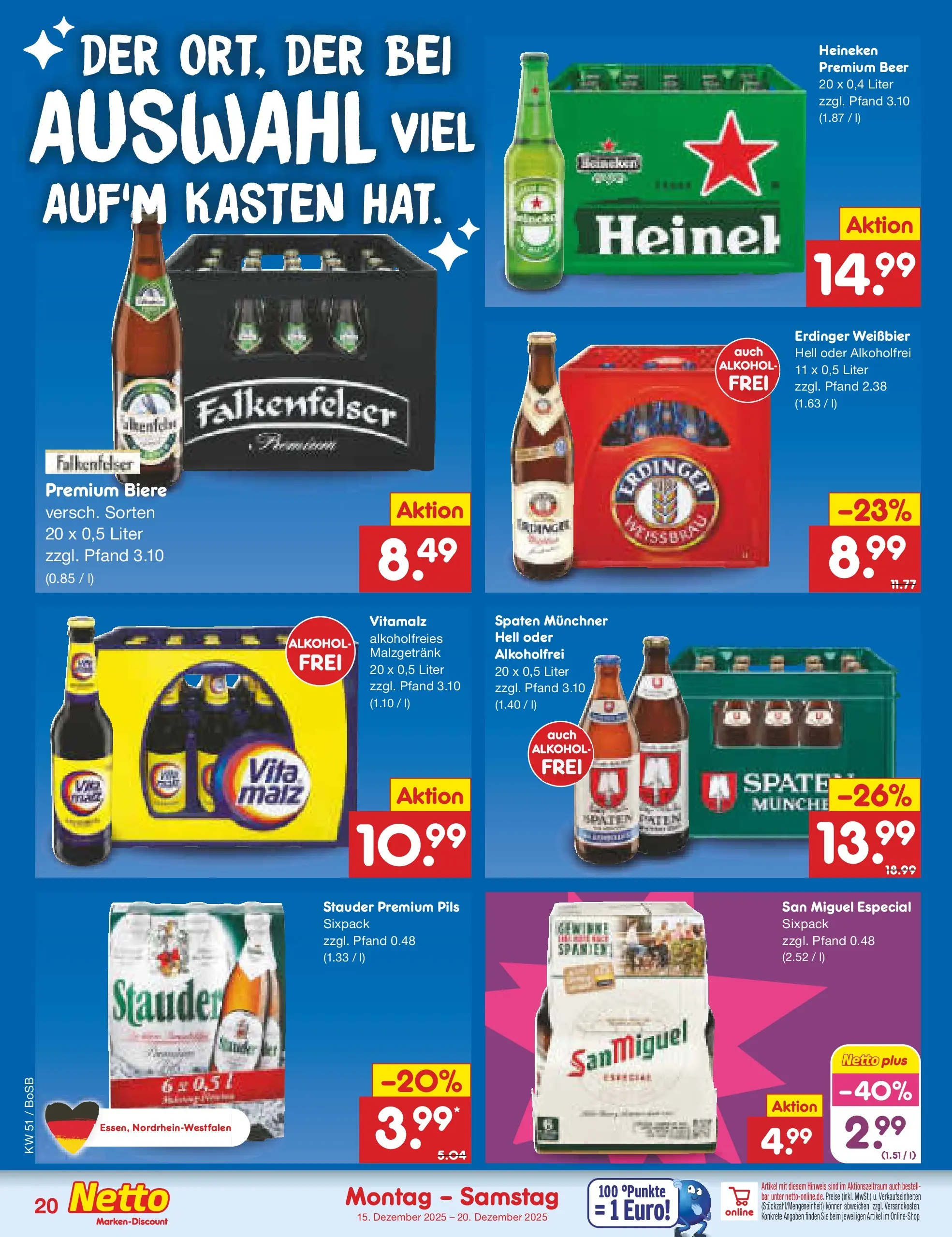 Netto Marken-Discount prospekt Stadtlohn	 (ab 15.12.2025) » Angebote | Seite: 24 | Produkte: Erdinger, Weißbier, Pils, Heineken