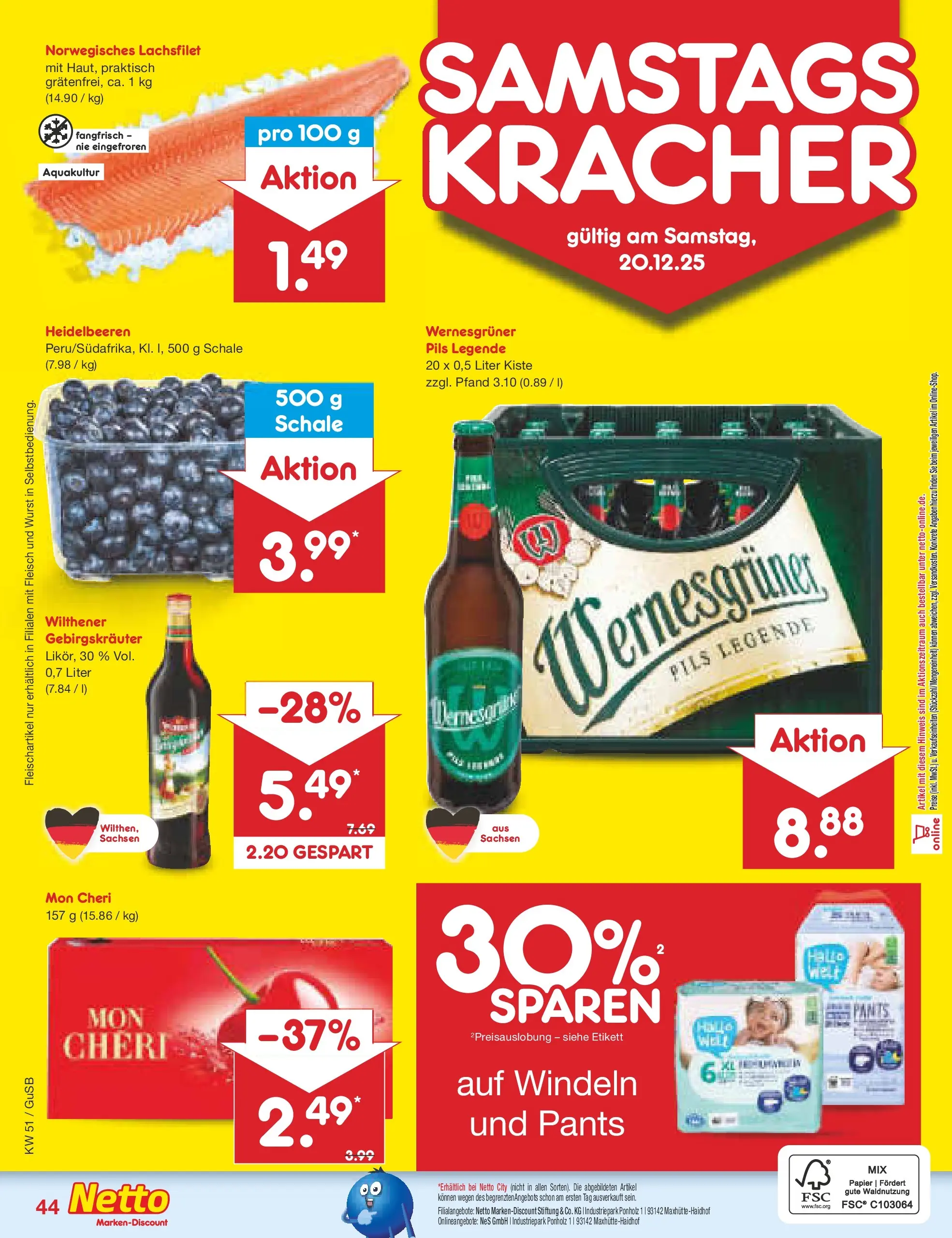 Netto Marken-Discount prospekt Machern (ab 15.12.2025) » Angebote | Seite: 52 | Produkte: Wilthener, Wilthener gebirgskrauter, Wernesgruner, Mon cheri Netto Marken-Discount prospekt Machern (ab 15.12.2025) » Angebote | Seite: 52 | Produkte: Wilthener, Wilthener gebirgskrauter, Wernesgruner, Mon cheri