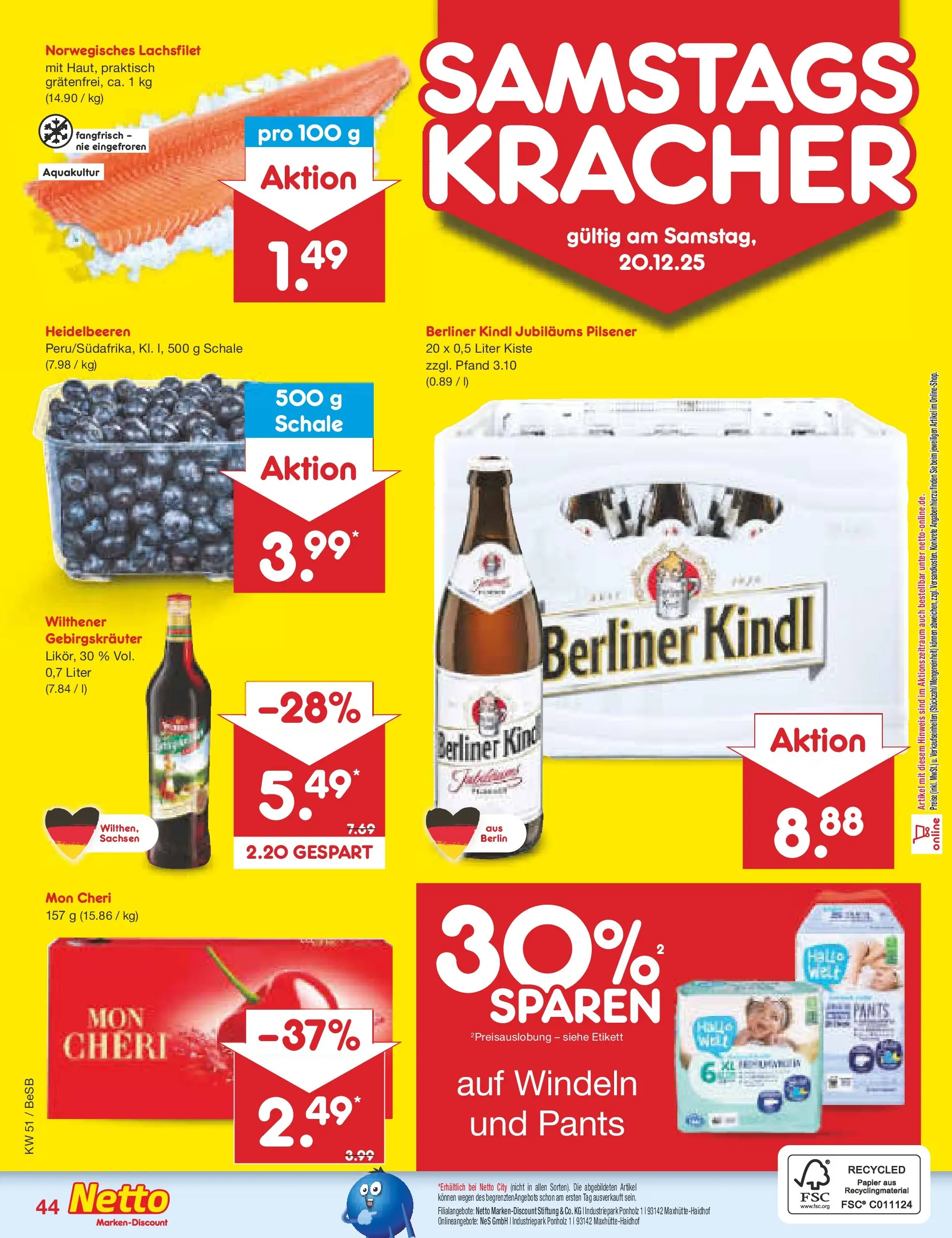 Netto Marken-Discount prospekt Kremmen (ab 15.12.2025) » Angebote | Seite: 52 | Produkte: Berliner, Wilthener gebirgskrauter, Heidelbeeren, Mon cheri Netto Marken-Discount prospekt Kremmen (ab 15.12.2025) » Angebote | Seite: 52 | Produkte: Berliner, Wilthener gebirgskrauter, Heidelbeeren, Mon cheri