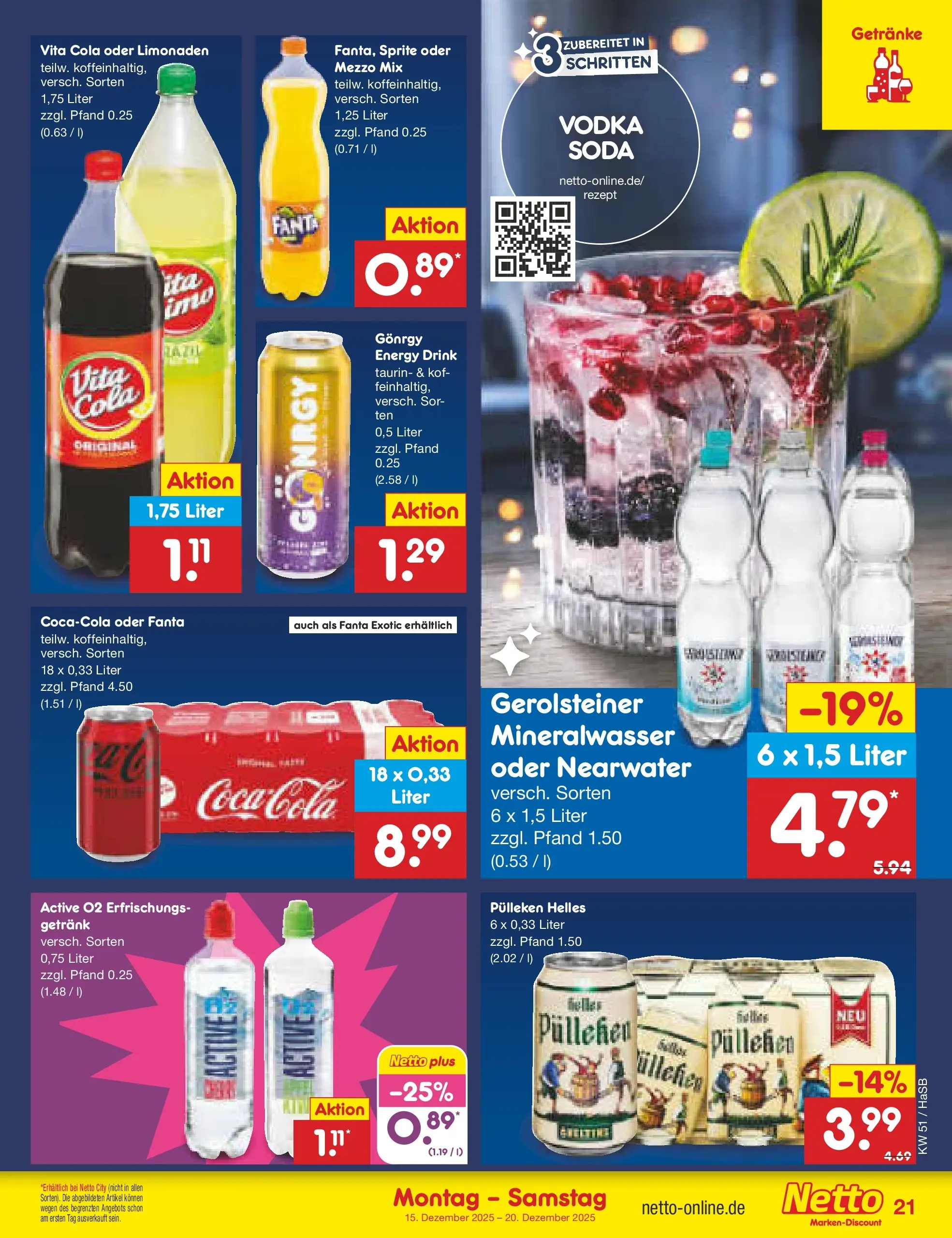Netto Marken-Discount prospekt Wuppertal (ab 15.12.2025) » Angebote | Seite: 25 | Produkte: Fanta, Cola, Energy, Vodka Netto Marken-Discount prospekt Wuppertal (ab 15.12.2025) » Angebote | Seite: 25 | Produkte: Fanta, Cola, Energy, Vodka