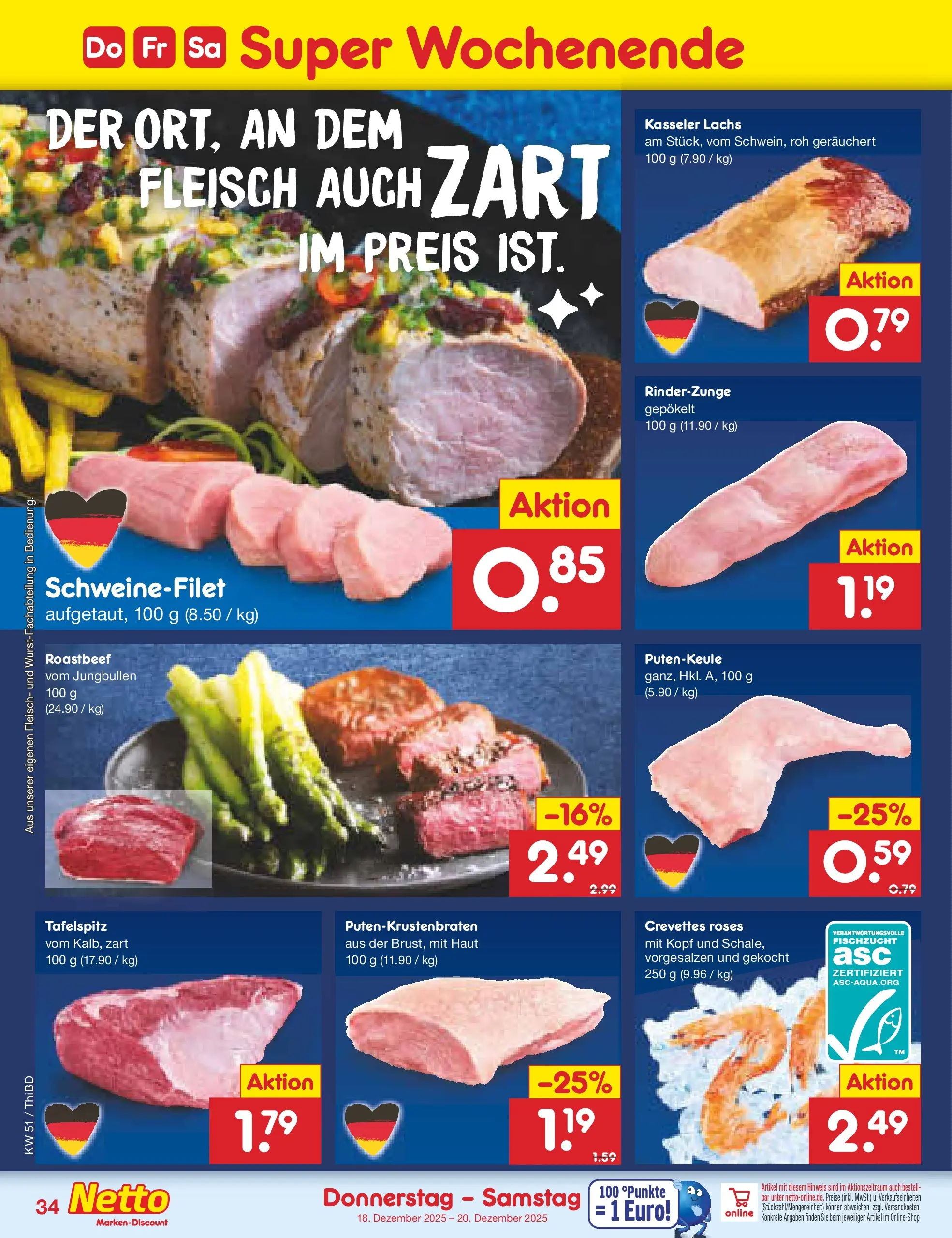 Netto Marken-Discount prospekt Thiendorf	 (ab 15.12.2025) » Angebote | Seite: 42 | Produkte: Tafelspitz, Roastbeef, Schweinefilet, Fleisch