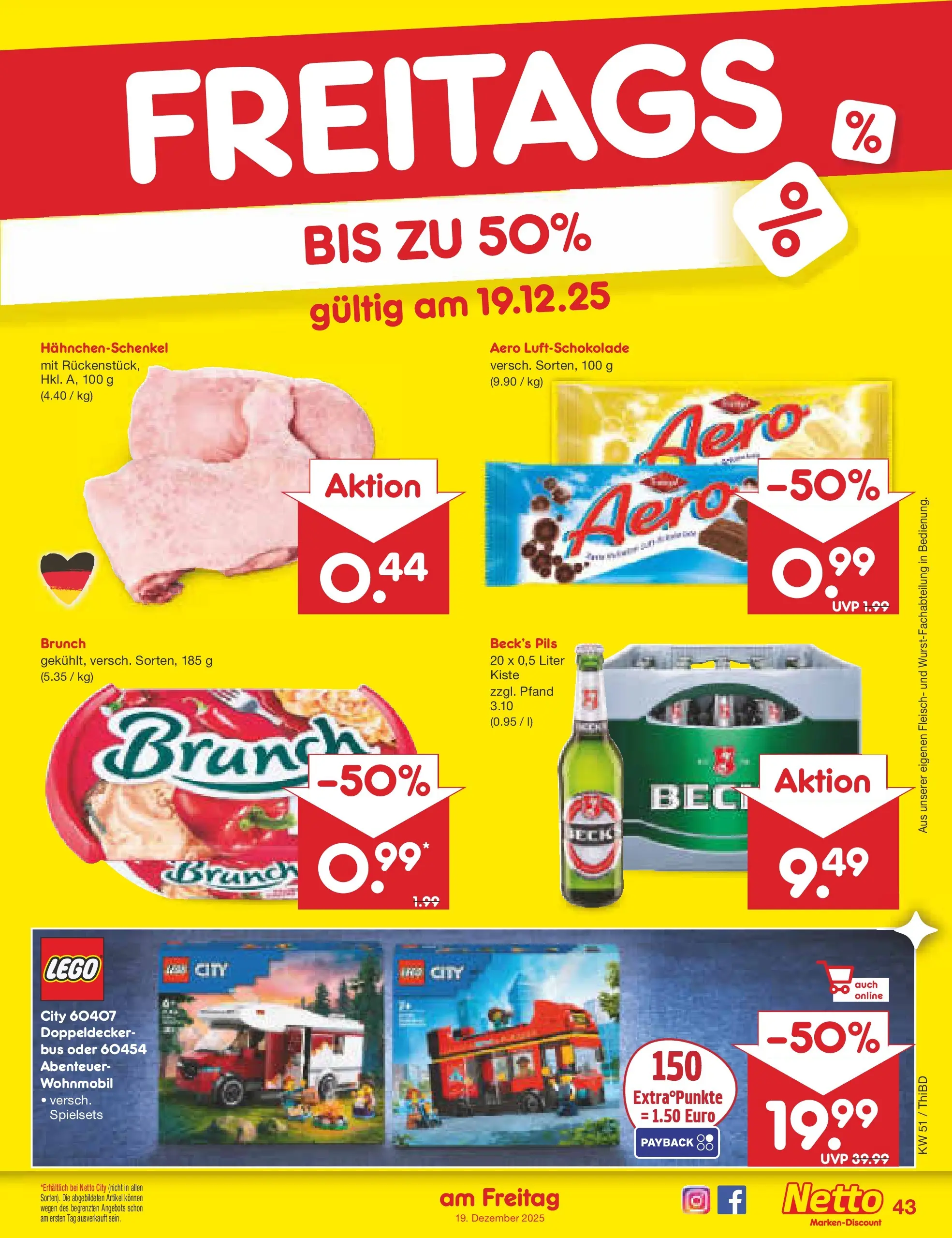 Netto Marken-Discount prospekt Thiendorf	 (ab 15.12.2025) » Angebote | Seite: 51 | Produkte: Hahnchenschenkel, Pils, Fleisch