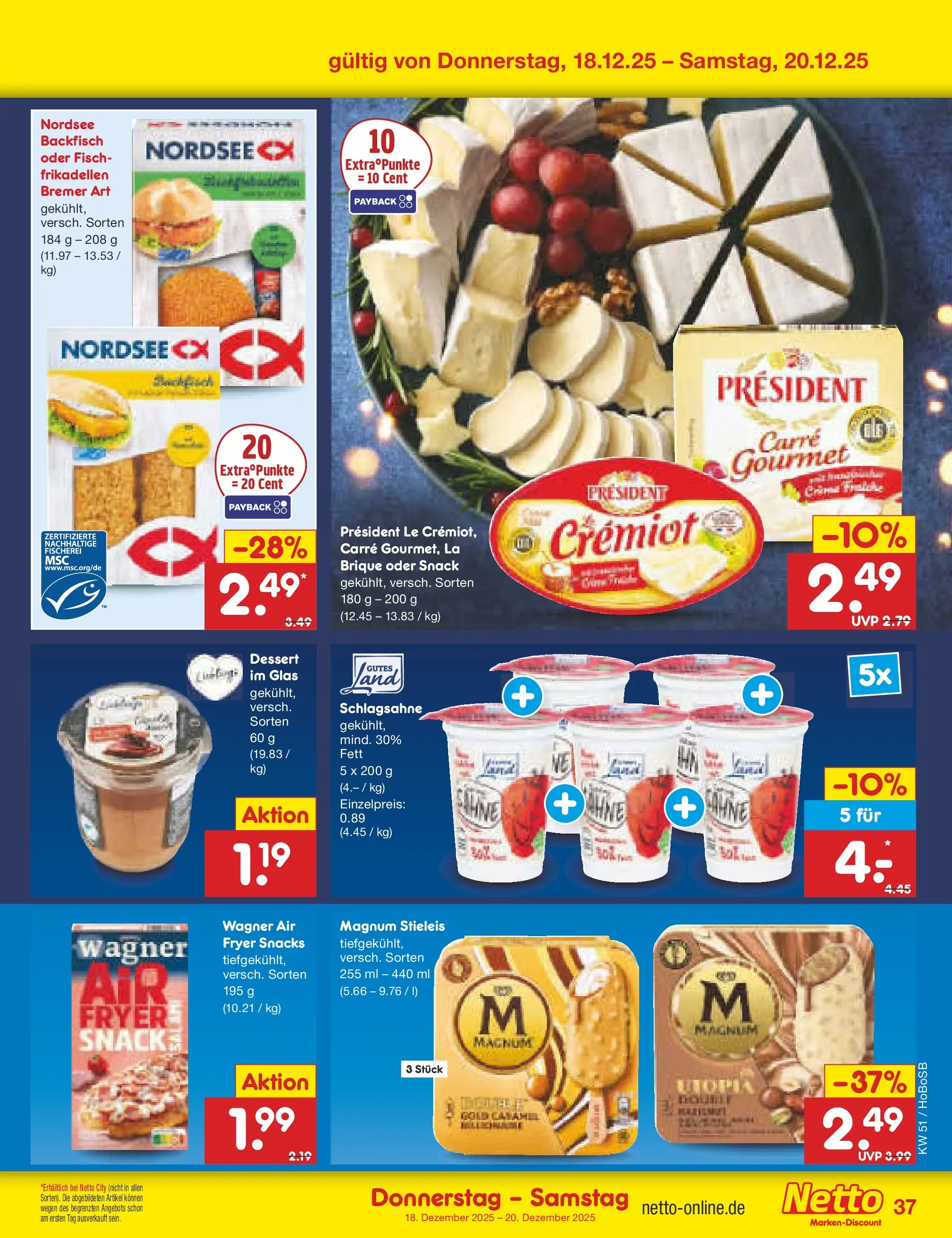 Netto Marken-Discount prospekt Hannover (ab 15.12.2025) » Angebote | Seite: 45 | Produkte: Schlagsahne, Fisch Netto Marken-Discount prospekt Hannover (ab 15.12.2025) » Angebote | Seite: 45 | Produkte: Schlagsahne, Fisch