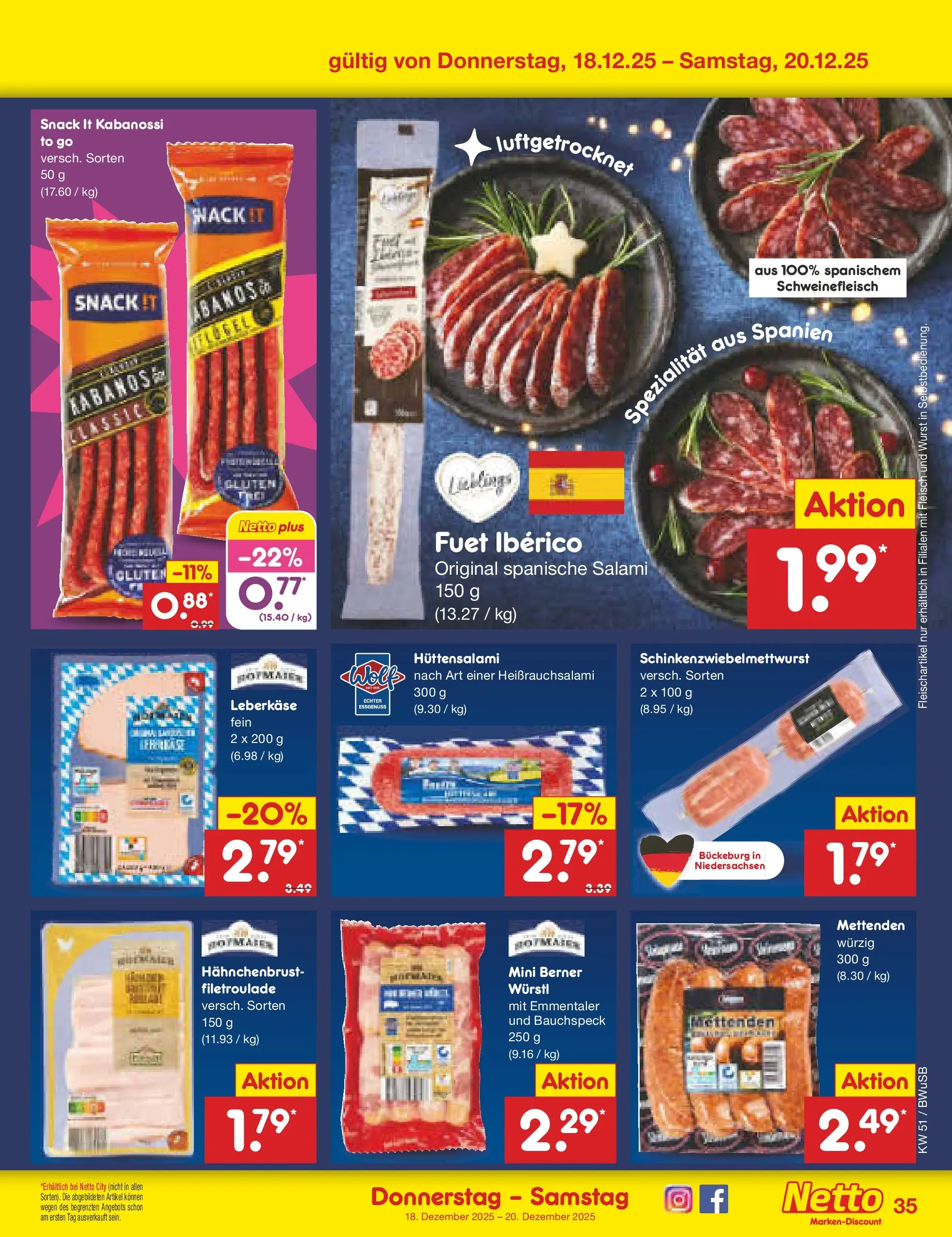 Netto Marken-Discount prospekt Stemwede-Dielingen (ab 14.12.2025) » Angebote | Seite: 43 | Produkte: Salami, Schweinefleisch, Hahnchenbrust, Leberkase Netto Marken-Discount prospekt Stemwede-Dielingen (ab 14.12.2025) » Angebote | Seite: 43 | Produkte: Salami, Schweinefleisch, Hahnchenbrust, Leberkase